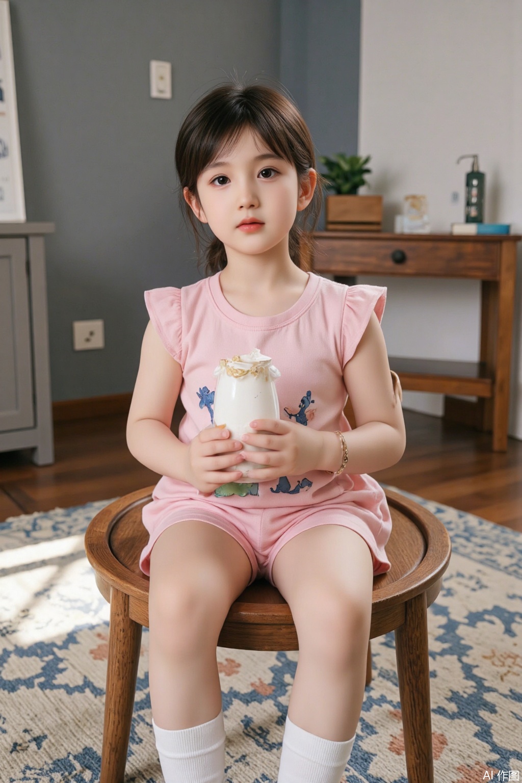 real, a photo of a three-year-old child, professional photography style, cute
