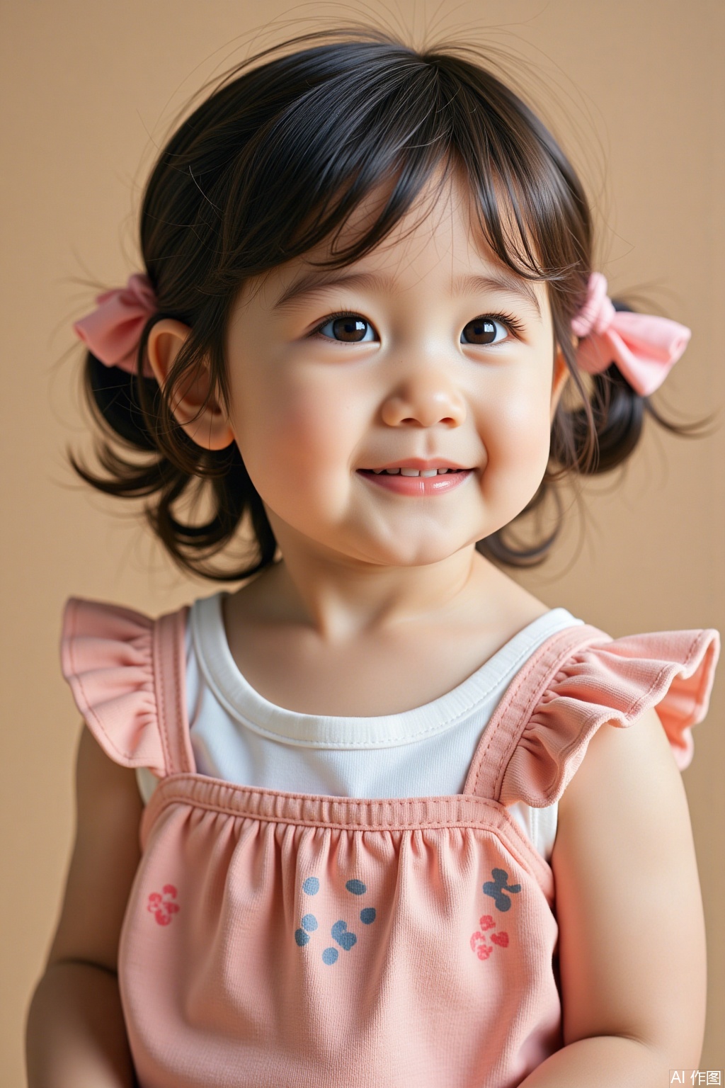real, a photo of a three-year-old child, professional photography style, cute