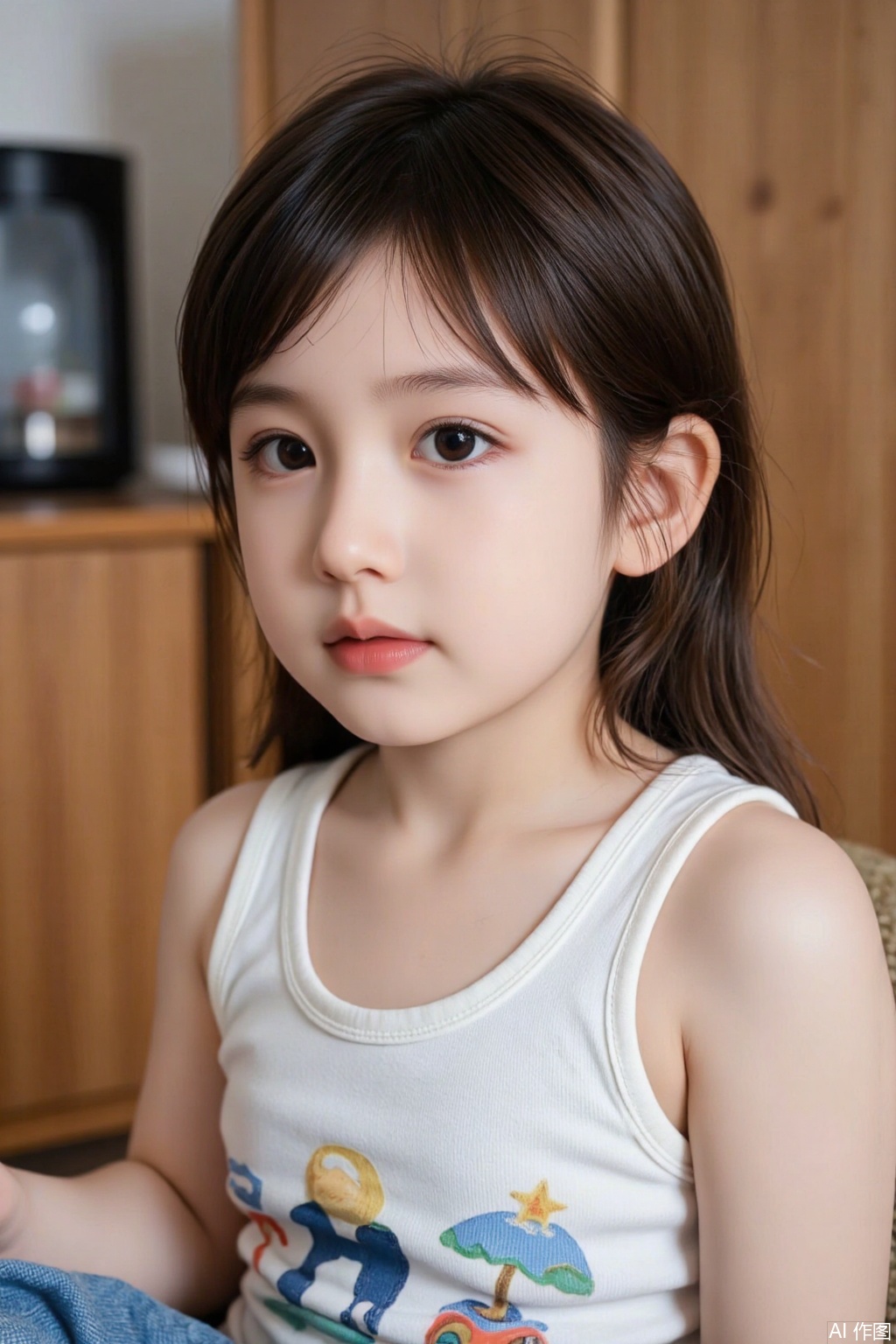real, a photo of a three-year-old child, professional photography style, cute