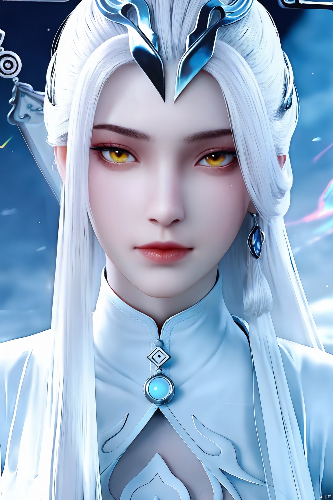 score_9_up,score_8_up,score_7_up,(Masterpiece, Best Quality, Photorealistic, High Resolution, 8K Raw),
1girl, solo, long hair, looking at viewer, hair ornament, jewelry, closed mouth, yellow eyes, upper body, white hair, earrings, lips,
pale skin,translucent,realistic,white skin,high detailed skin,(detailed skin:1.1),highly detailed,ultra-high resolution,32K UHD,sharp focus,best-quality,masterpiece,unconventional supreme masterpiece,masterful details,temperate atmosphere,with a high-end texture,in the style of fashion photography,Dynamic Angle,(Dynamic posture:1.1),OverallDetailXL,zPDXL3,GX_style