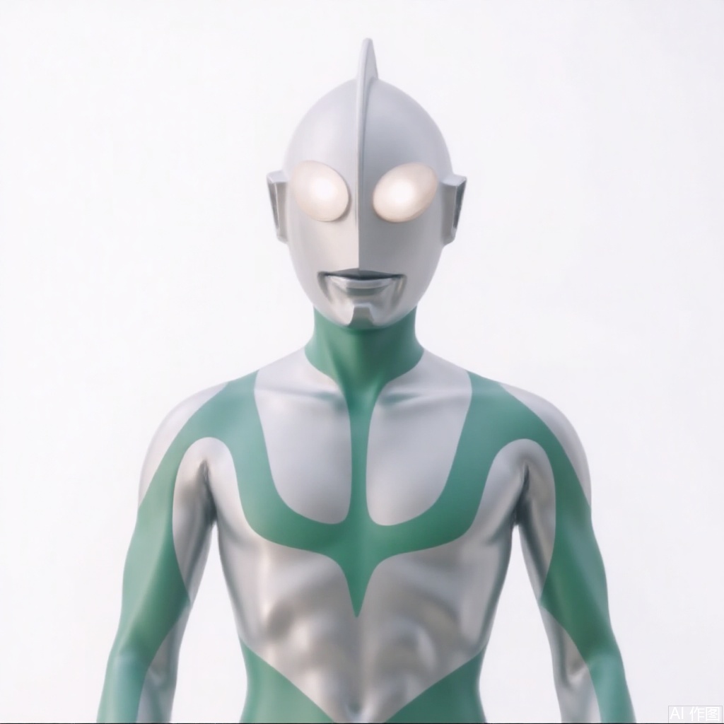 masterpiece, best quality,solo,(white background:1.2),simple background,
looking at viewer,ultraman,silver bodysuit,silver gloves,legwear,gloves,boots,cover,mask,plugsuit,armor,bodysuit,green pattern on body,silver tight-fitting,silver footwear,helmet,leather suit,latex,tokusatsu,no humans,science fiction,silver head,hard mask,no smile,no eyes,no nose,silver rubber bodysuit with green line