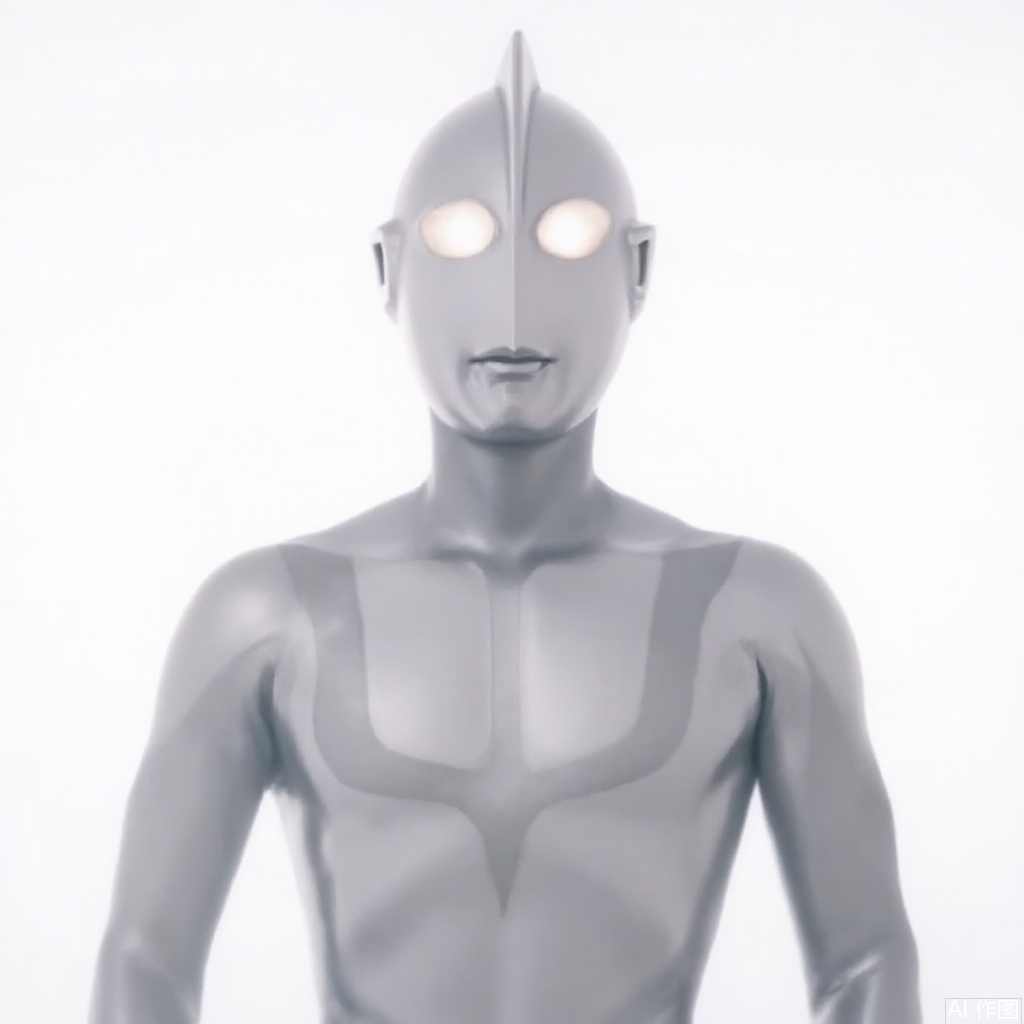 masterpiece, best quality,solo,(white background:1.2),simple background,
looking at viewer,ultraman,silver bodysuit,silver gloves,legwear,gloves,boots,cover,mask,plugsuit,armor,bodysuit,grey pattern on body,silver tight-fitting,silver footwear,helmet,leather suit,latex,tokusatsu,no humans,science fiction,silver head,hard mask,no smile,no eyes,no nose,silver rubber bodysuit with grey line