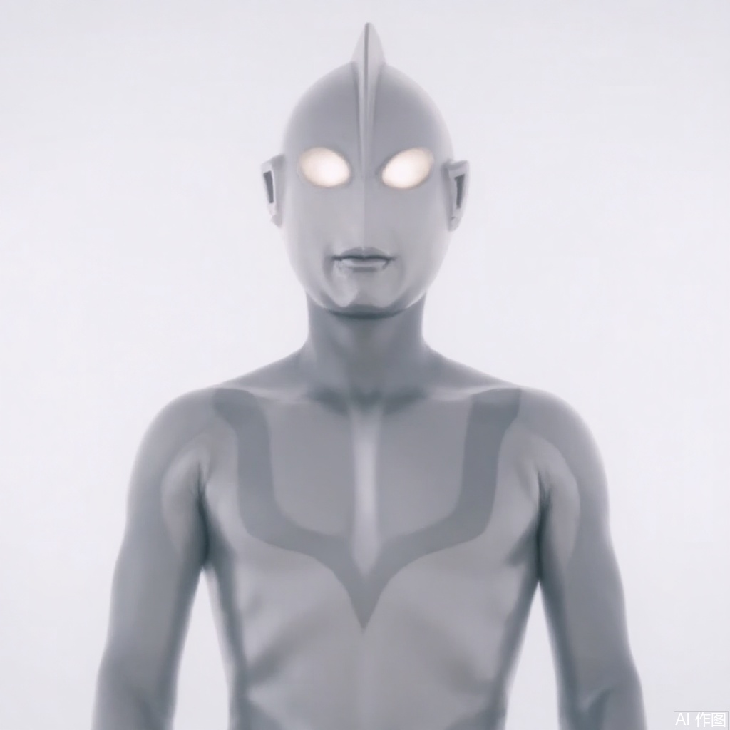 masterpiece, best quality,solo,(white background:1.2),simple background,
looking at viewer,ultraman,silver bodysuit,silver gloves,legwear,gloves,boots,cover,mask,plugsuit,armor,bodysuit,grey pattern on body,silver tight-fitting,silver footwear,helmet,leather suit,latex,tokusatsu,no humans,science fiction,silver head,hard mask,no smile,no eyes,no nose,silver rubber bodysuit with grey line