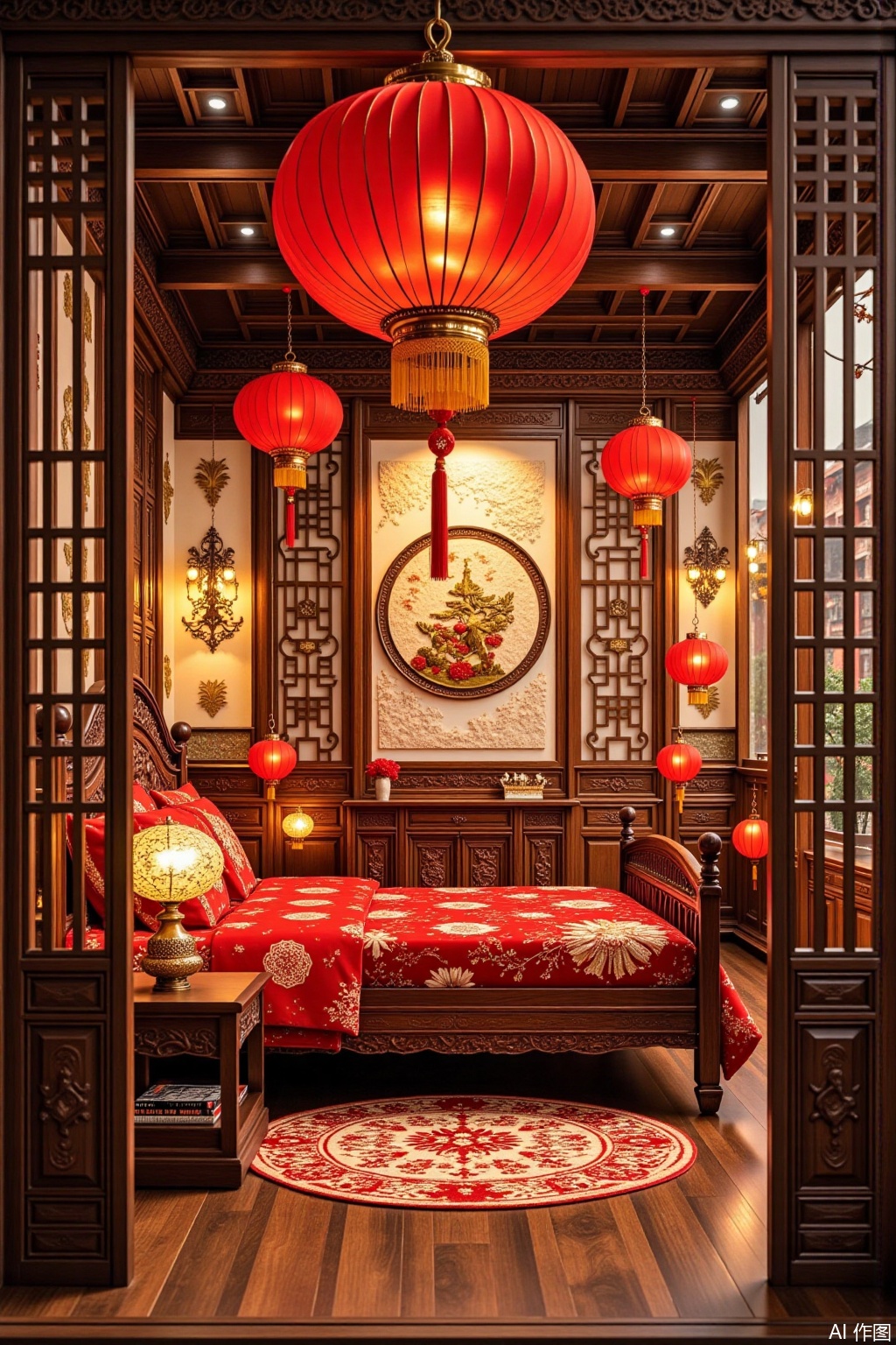 Ultra photoreal, Insane Details, 32K, Realistic,
Chinese New Year scene interior design