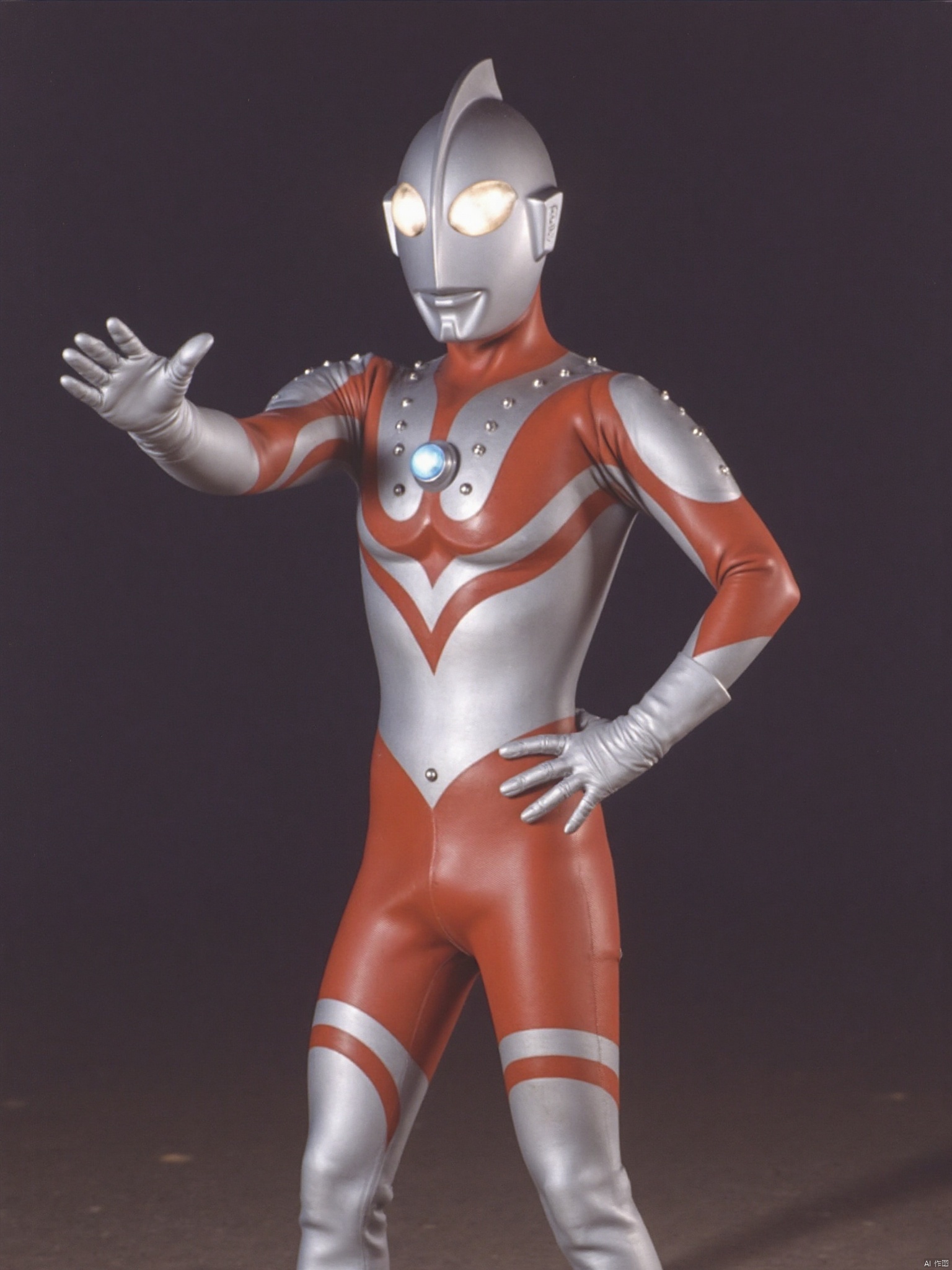 ultraman,silver bodysuit,silver gloves,legwear,gloves,boots,cover,mask,plugsuit,armor,bodysuit,red pattern on body,silver tight-fitting,silver footwear,helmet,leather suit,latex,tokusatsu,no humans,science fiction,silver head,hard mask,no smile,no eyes,no nose,solo,silver rubber bodysuit with red line