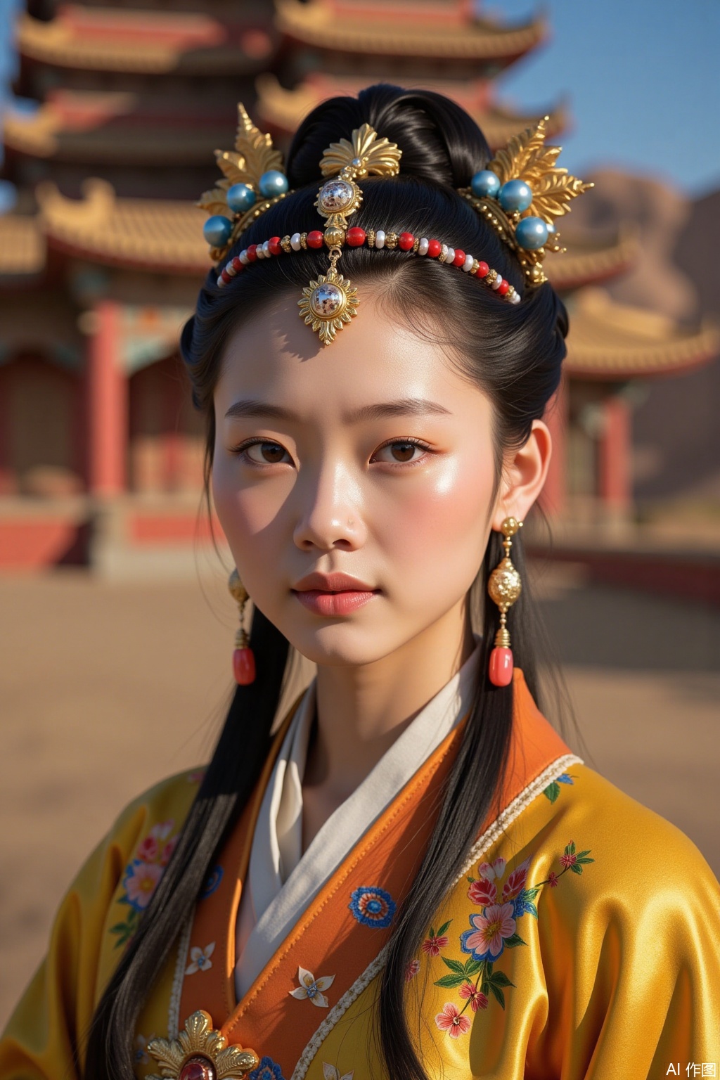 Ultra photoreal, Insane Details, 32K, Realistic,
Real photo,1girl, Dunhuang photo photos,