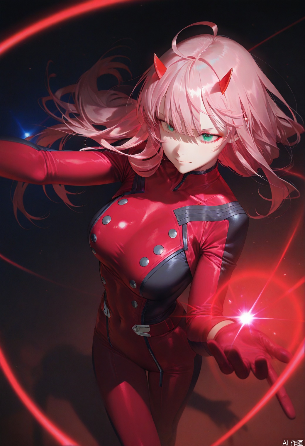 masterpiece,best quality,amazing quality,very aesthetic,absurdres,newest,vibrant colors,zero two ponydiffusion posing out side space craft in red outfit, vibrant score_9,score_8_up,score_7_up,alone, solo, high quality, dynamic pose, ahoge, best_quality,masterpiece,newest,year 2024,year 2023,very aesthetic,absurdres,impactful picture,offcial art,movie perspective,(aos:1),(fajyobore:0.5),(chiaroscuro:1),