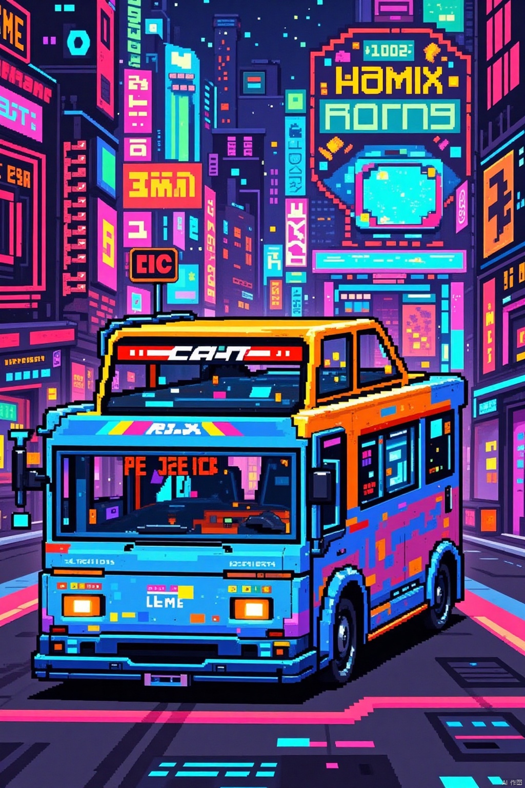 racecar,,pixel style,Pixel art style