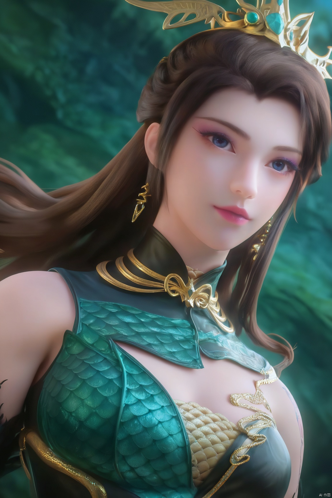 score_9_up,score_8_up,score_7_up,(Masterpiece, Best Quality, High Resolution, 8K Raw),
1girl, solo, long hair, brown hair, hair ornament, gloves, dress, jewelry, upper body, earrings, green dress,
pale skin,translucent,realistic,white skin,high detailed  skin,(detailed skin:1.1),highly detailed,ultra-high resolution,32K UHD,sharp focus,best-quality,masterpiece,unconventional supreme masterpiece,masterful details,temperate atmosphere,with a high-end texture,in the style of fashion photography,Dynamic Angle,(Dynamic posture:1.1),OverallDetailXL,zPDXL3,GX_style