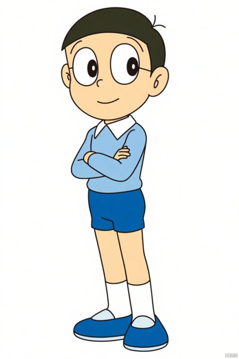 duolaameng,nobi_nobita,1boy,solo,simple_background,white_background