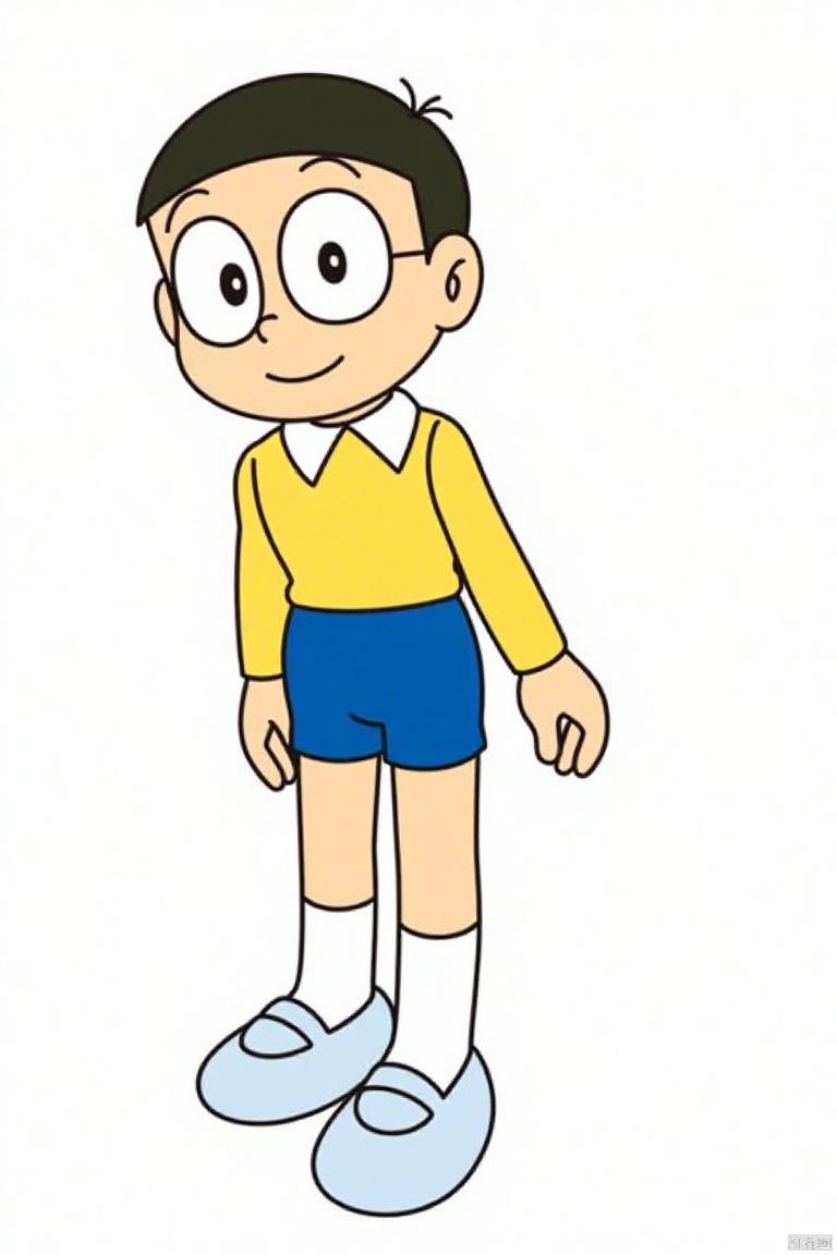 duolaameng,nobi_nobita,1boy,solo,simple_background,white_background