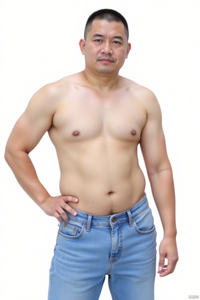  ((Best Quality)), ((Masterpiece)), (Very detailed:1.3), 
1boy,solo,strong shaped figure,There is a slight amount of fat in the body,temperament mature male, short hair
