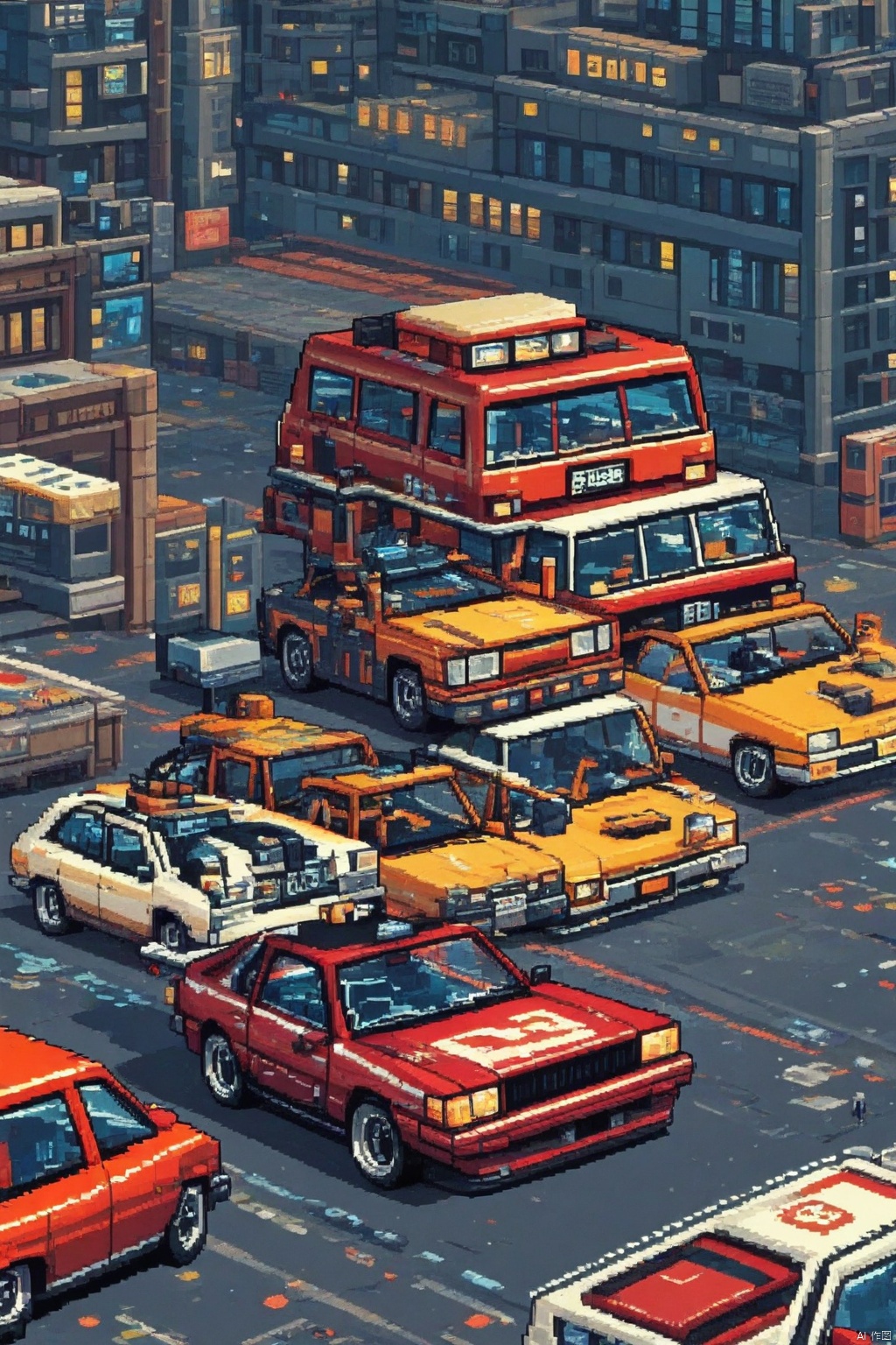 car,,pixel style,Pixel art style