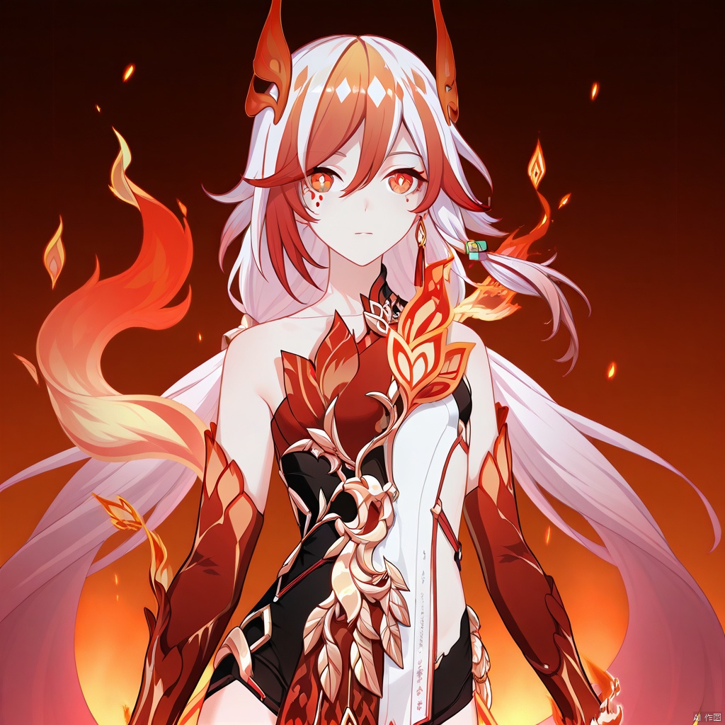 fu_hua,fu_hua cgver,bangs,
Fenghuang of Vicissitude,messy hair,jewelry,twintails,eyelashes,facial mark,head wings,two-tone hair,twintails,tattoo,ribbon,bangs,white hair,orange eyes,streaked hair,orange hair,fiery hair,hair between eyes,multicolored hair,hair ornament,hair ribbon,pattern on hair,yellow pupils,diamond shaped pupils,