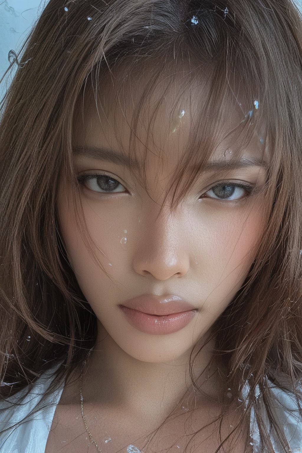 (ultra realistic,best quality),photorealistic,Extremely Realistic,in depth,hubg_jsnh,cinematic light,hubggirl,She is stylish and glamorous with her long hair and delicate features,surrounded by surreal floating water bubbles,splash detailed,surreal dramatic lighting shadow (lofi, analog),kodak film by Brandon Woelfel Ryan McGinley,moment eyes,beautiful face,sexy girl,mid body,intricate background,realism,realistic,raw,analog,portrait,photorealistic,