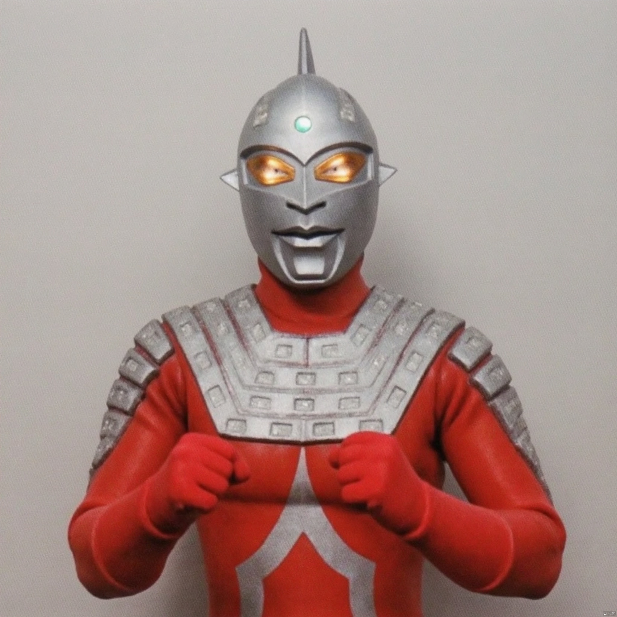 ultraman,red bodysuit,red gloves,legwear,gloves,boots,cover,mask,plugsuit,armor,bodysuit,silver pattern on body,red tight-fitting,red footwear,helmet,leather suit,latex,tokusatsu,no humans,science fiction,silver head,hard mask,no smile,no eyes,no nose,solo,red rubber bodysuit with silver line