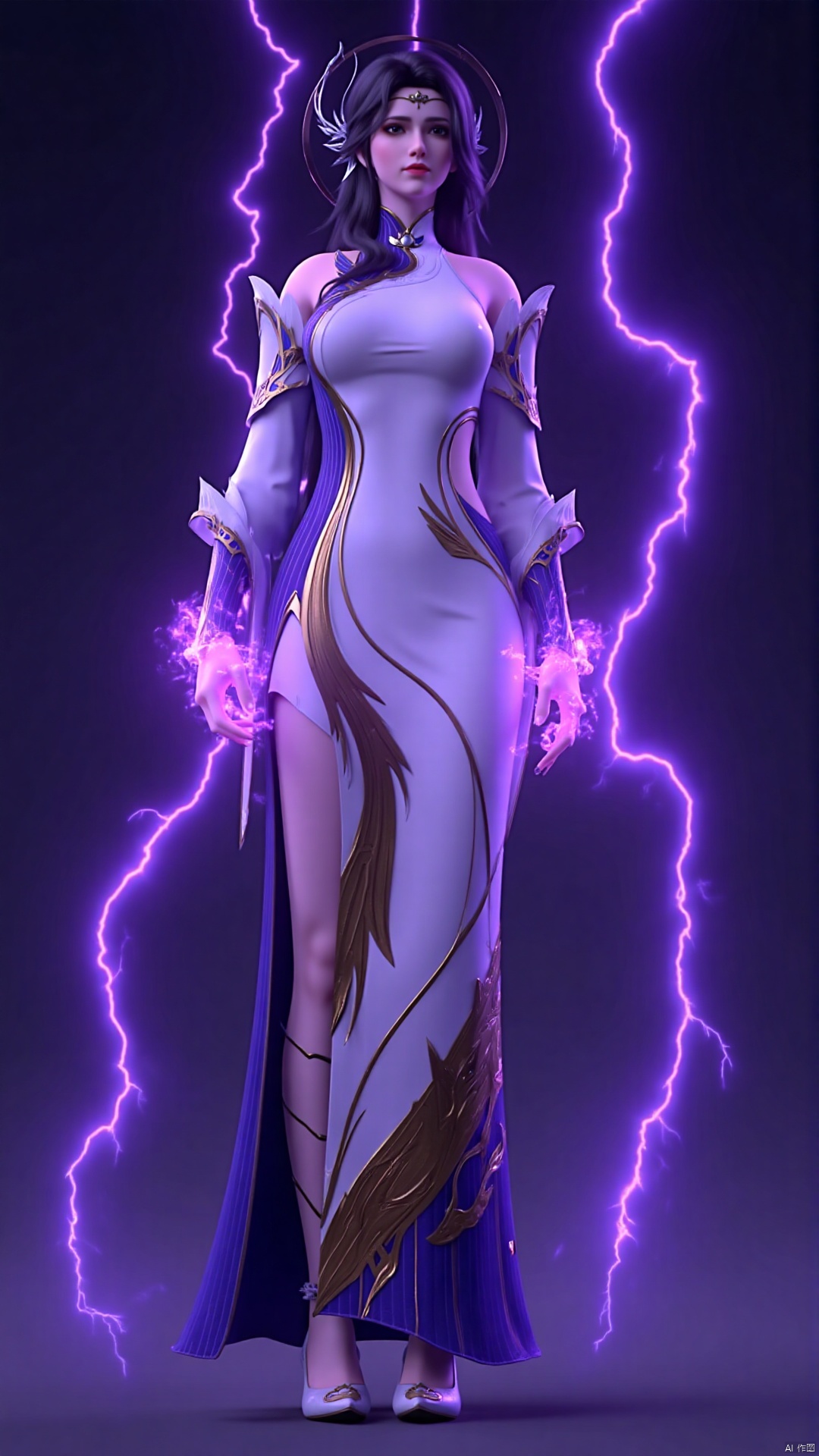 xuanyi,  . This image is a highly detailed CGI illustration featuring a fantastical,  ethereal female figure. The subject...