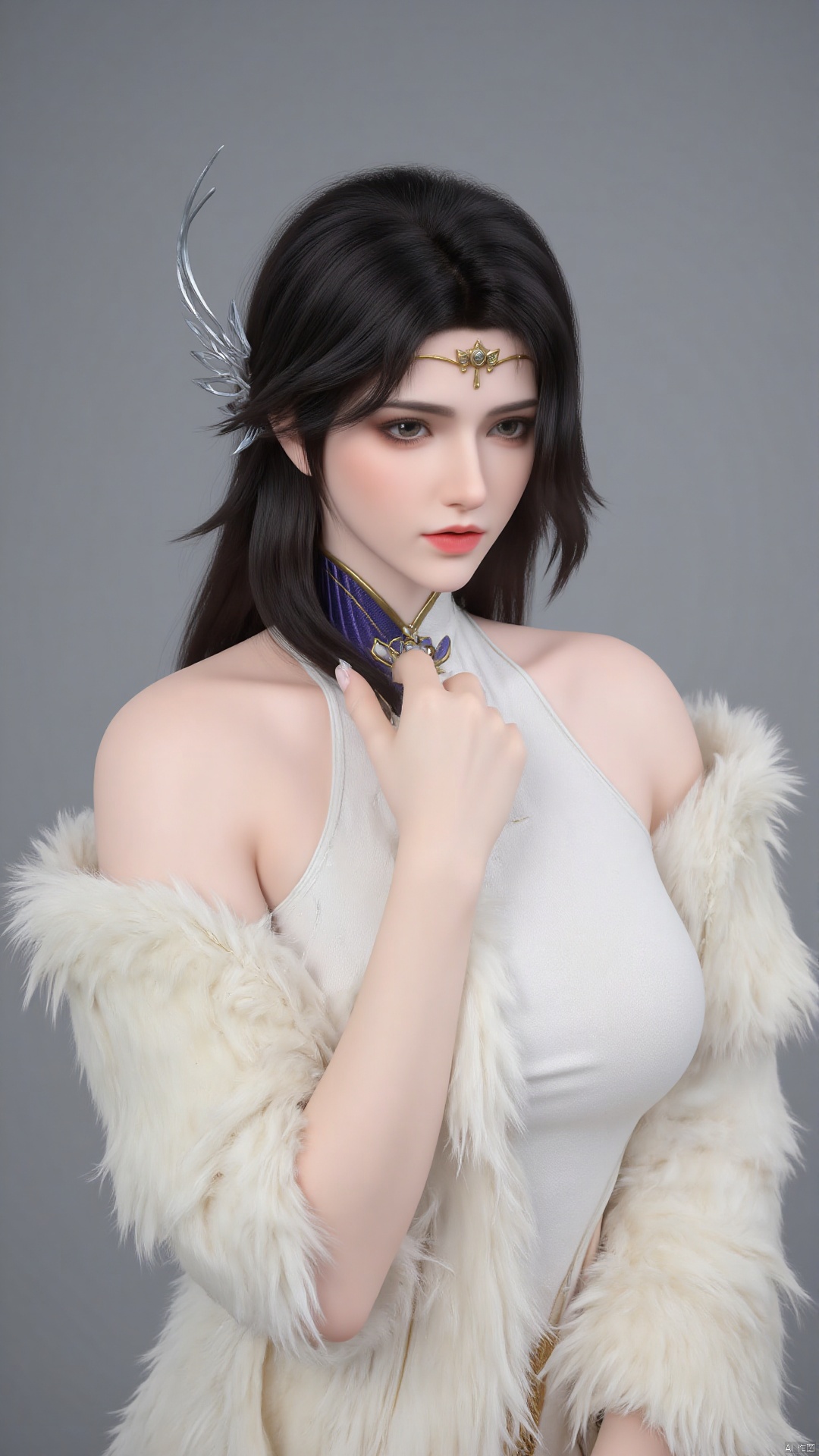Elegant portrait of a woman,  posing with a soft,  off-white by Tim_Yi on Tensor.Art