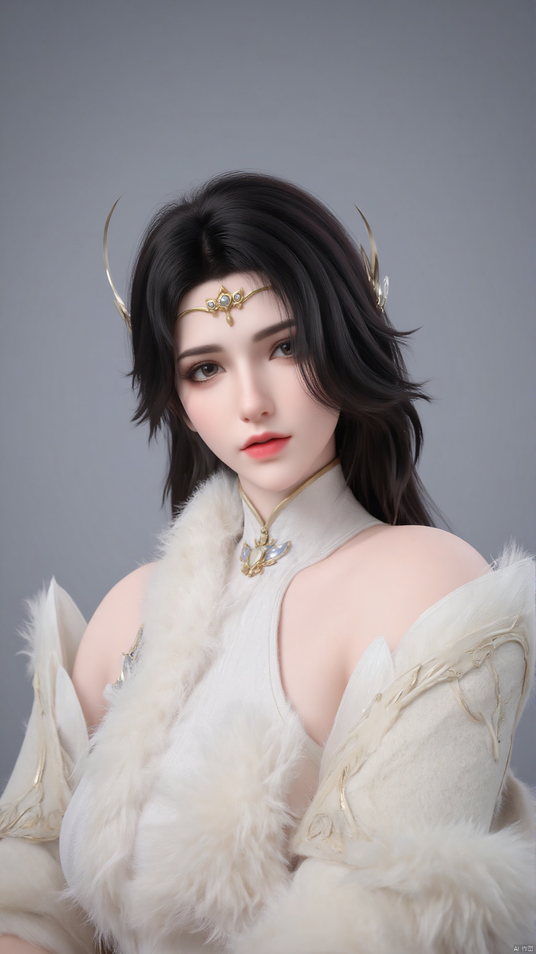 Elegant portrait of a woman,  posing with a soft,  off-white by Tim_Yi on Tensor.Art