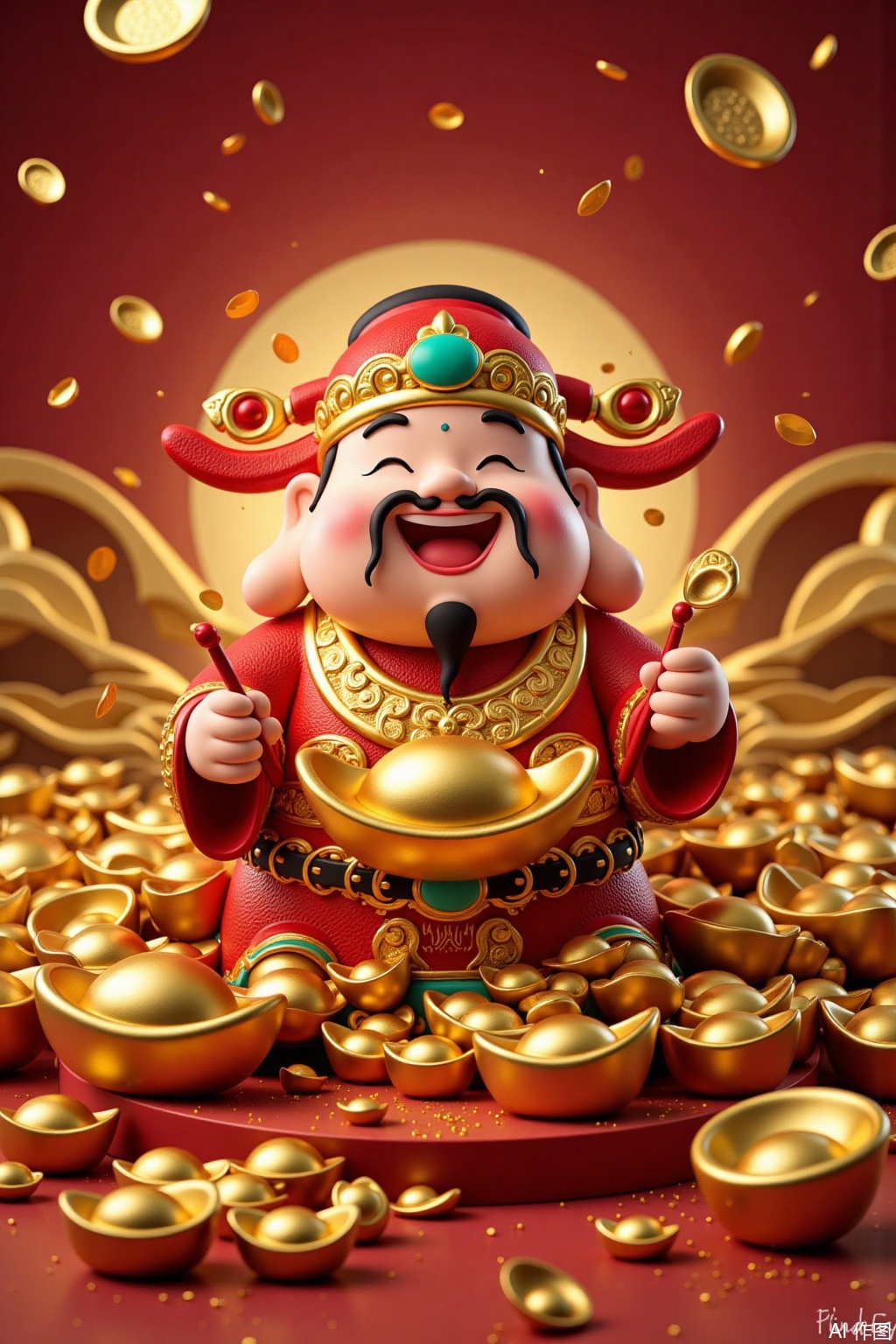 Ultra photoreal, Insane Details, 32K, Realistic,
real photo,Chinese God of Wealth