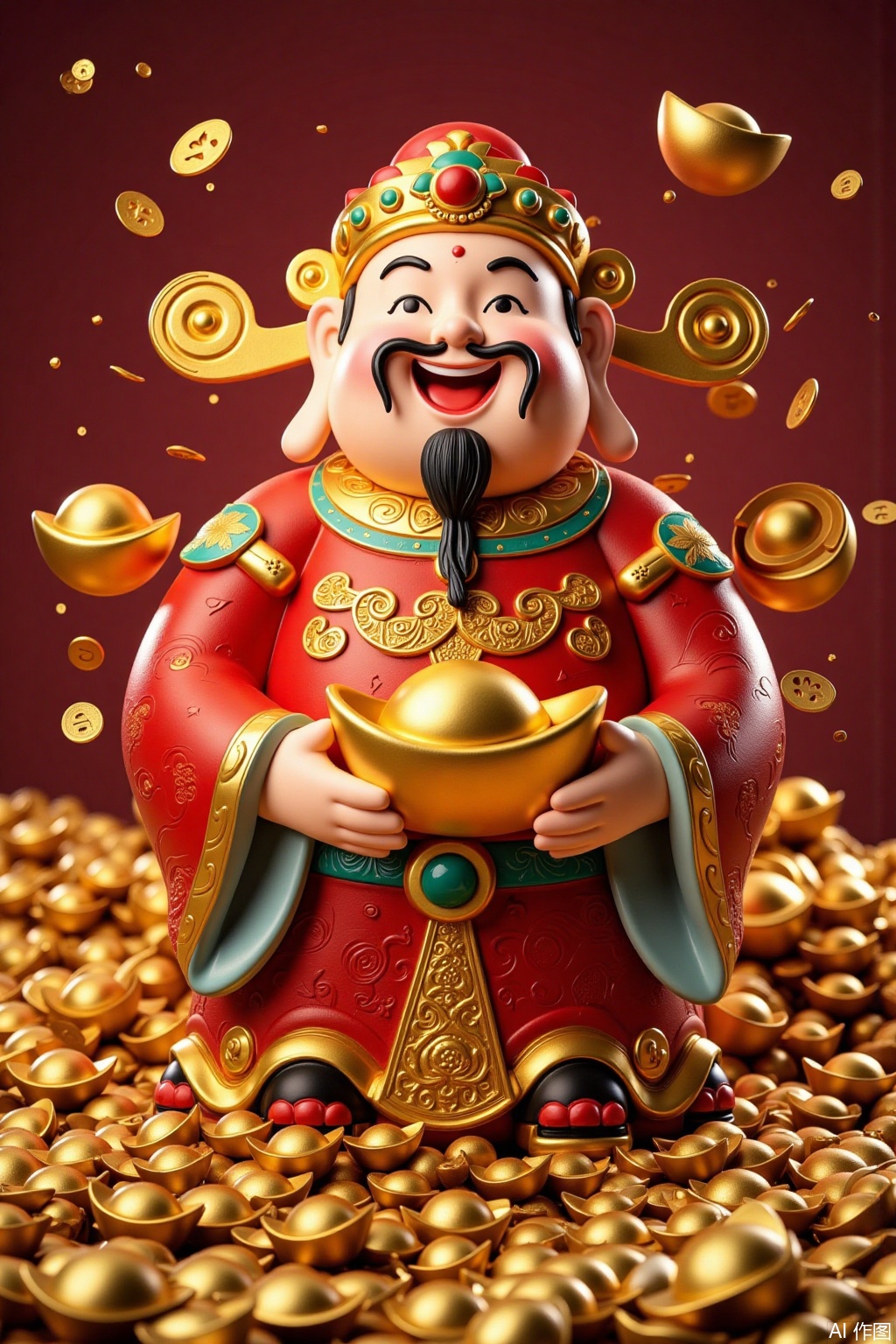 Ultra photoreal, Insane Details, 32K, Realistic,
real photo,Chinese God of Wealth