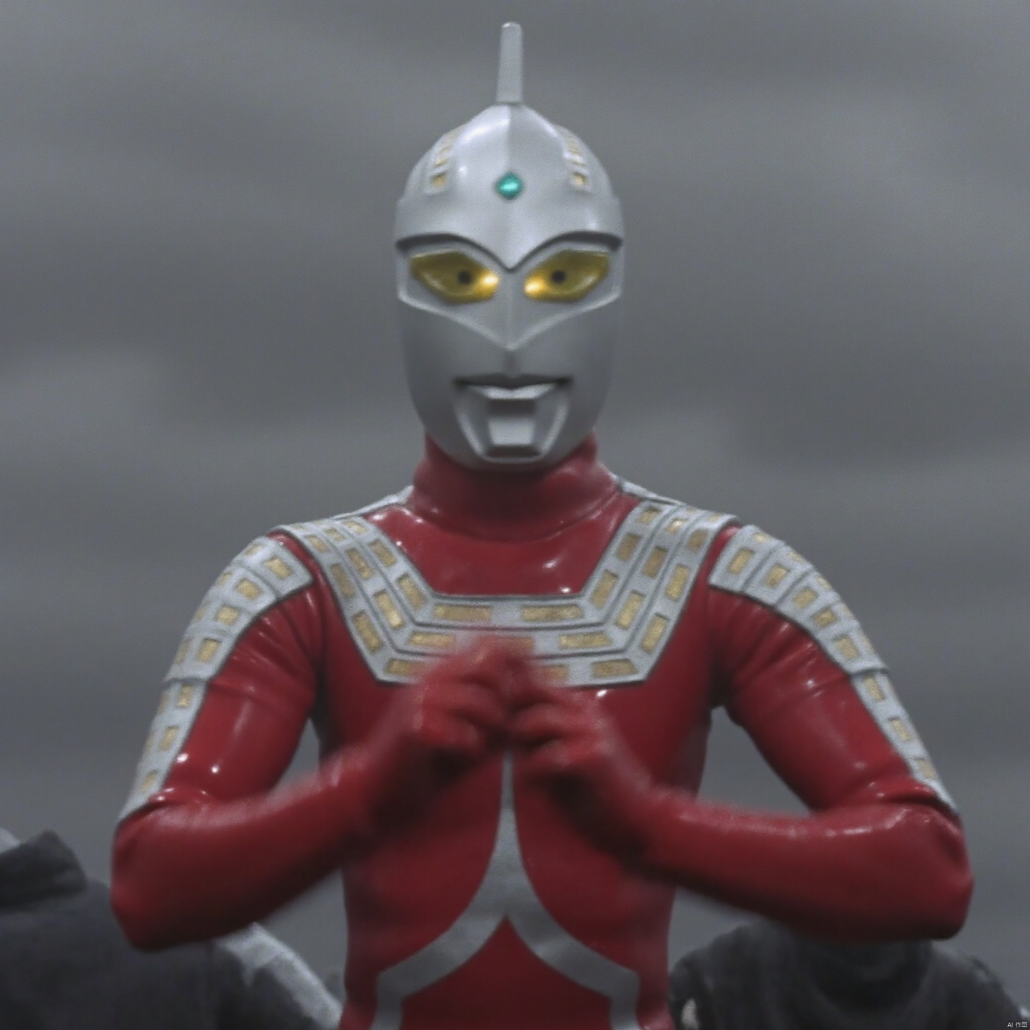 ultraman,red bodysuit,red gloves,legwear,gloves,boots,cover,mask,plugsuit,armor,bodysuit,silver pattern on body,red tight-fitting,red footwear,helmet,leather suit,latex,tokusatsu,no humans,science fiction,silver head,hard mask,no smile,no eyes,no nose,solo,red rubber bodysuit with silver line
