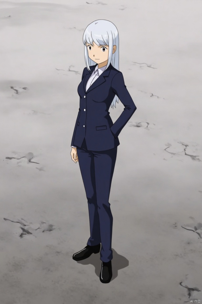 ,WXYH,3A,solo,GDXZ,(1girl:1.5),full body,dress shirt,**4WXDD,suit,white hair