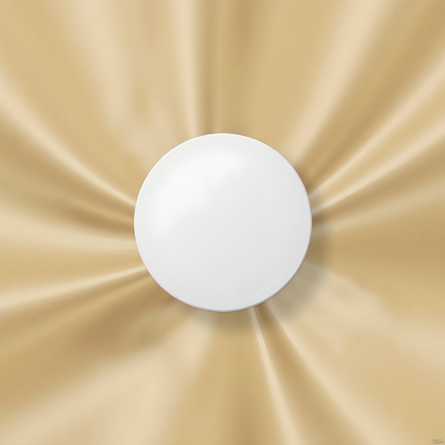 DSZT,E-commerce booth, A minimalist, high-quality digital artwork featuring a smooth, white circular object centered on a golden, flowing background. The background has a gradient from light to dark gold, creating a sense of depth and movement. The composition uses symmetry and the rule of thirds, with the circular object positioned at the intersection points. The lighting is soft and diffused, likely from an artificial source, highlighting the curves and contours of the background. The image has a very high aesthetic quality, with a clean and polished look.