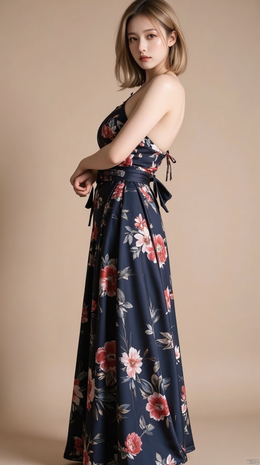 beauty in suspender dress
