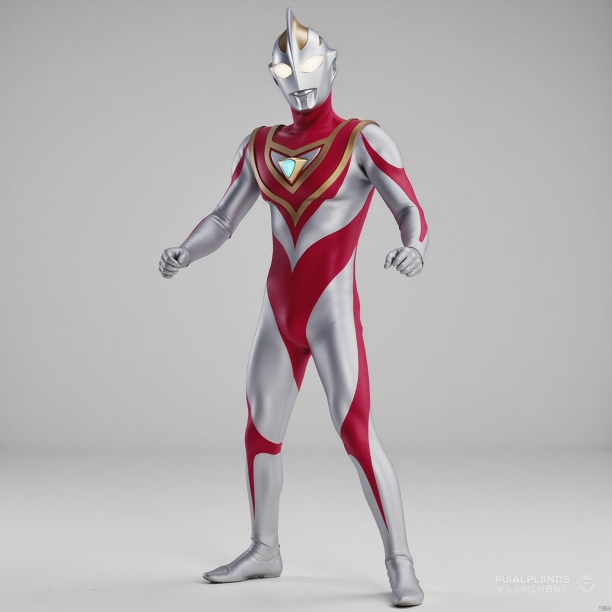 ultraman,silver bodysuit,silver gloves,legwear,gloves,boots,cover,mask,plugsuit,armor,bodysuit,red pattern on body,silver tight-fitting,silver footwear,helmet,leather suit,latex,tokusatsu,no humans,science fiction,silver head,hard mask,no smile,no eyes,no nose,solo,silver rubber bodysuit with red line
