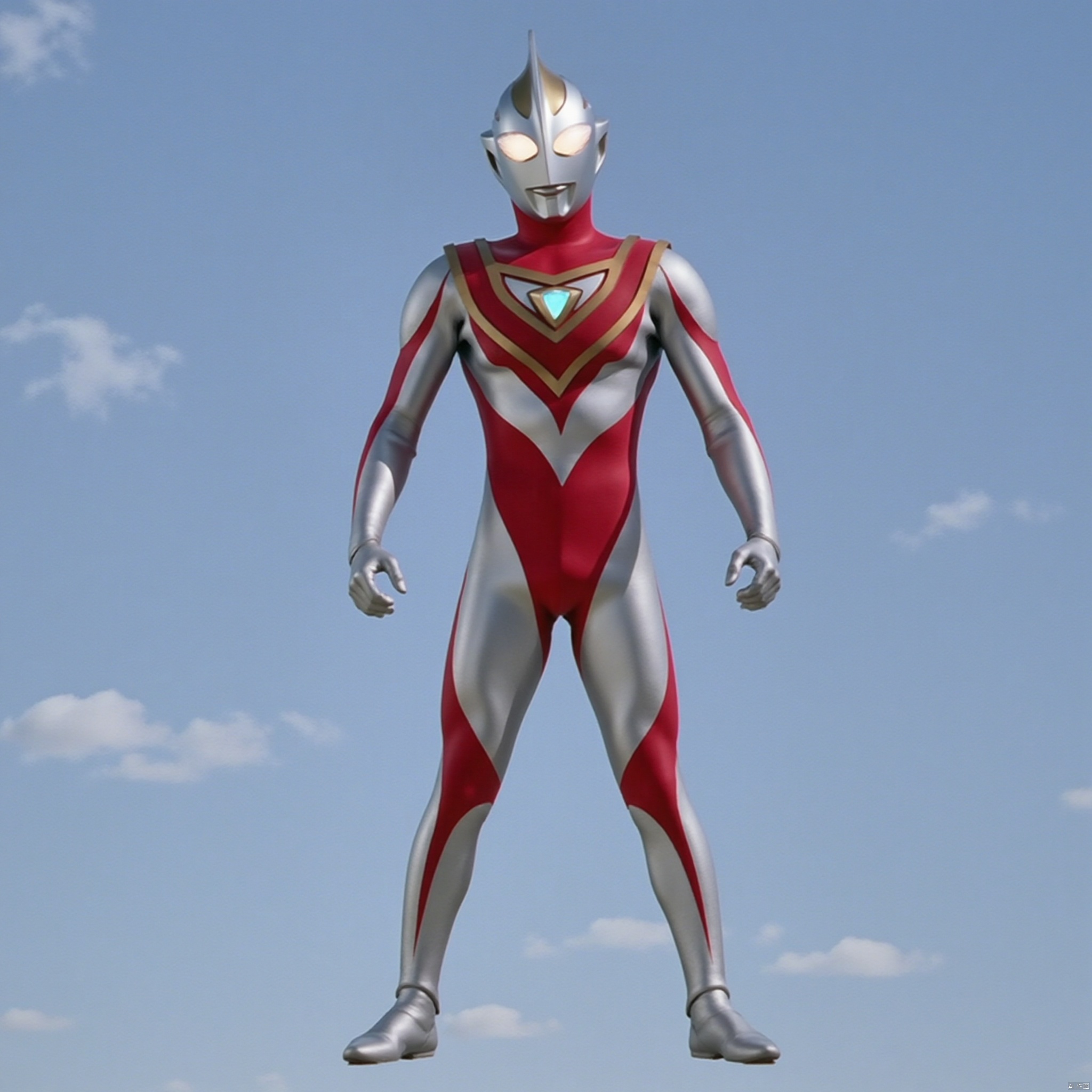 ultraman,silver bodysuit,silver gloves,legwear,gloves,boots,cover,mask,plugsuit,armor,bodysuit,red pattern on body,silver tight-fitting,silver footwear,helmet,leather suit,latex,tokusatsu,no humans,science fiction,silver head,hard mask,no smile,no eyes,no nose,solo,silver rubber bodysuit with red line