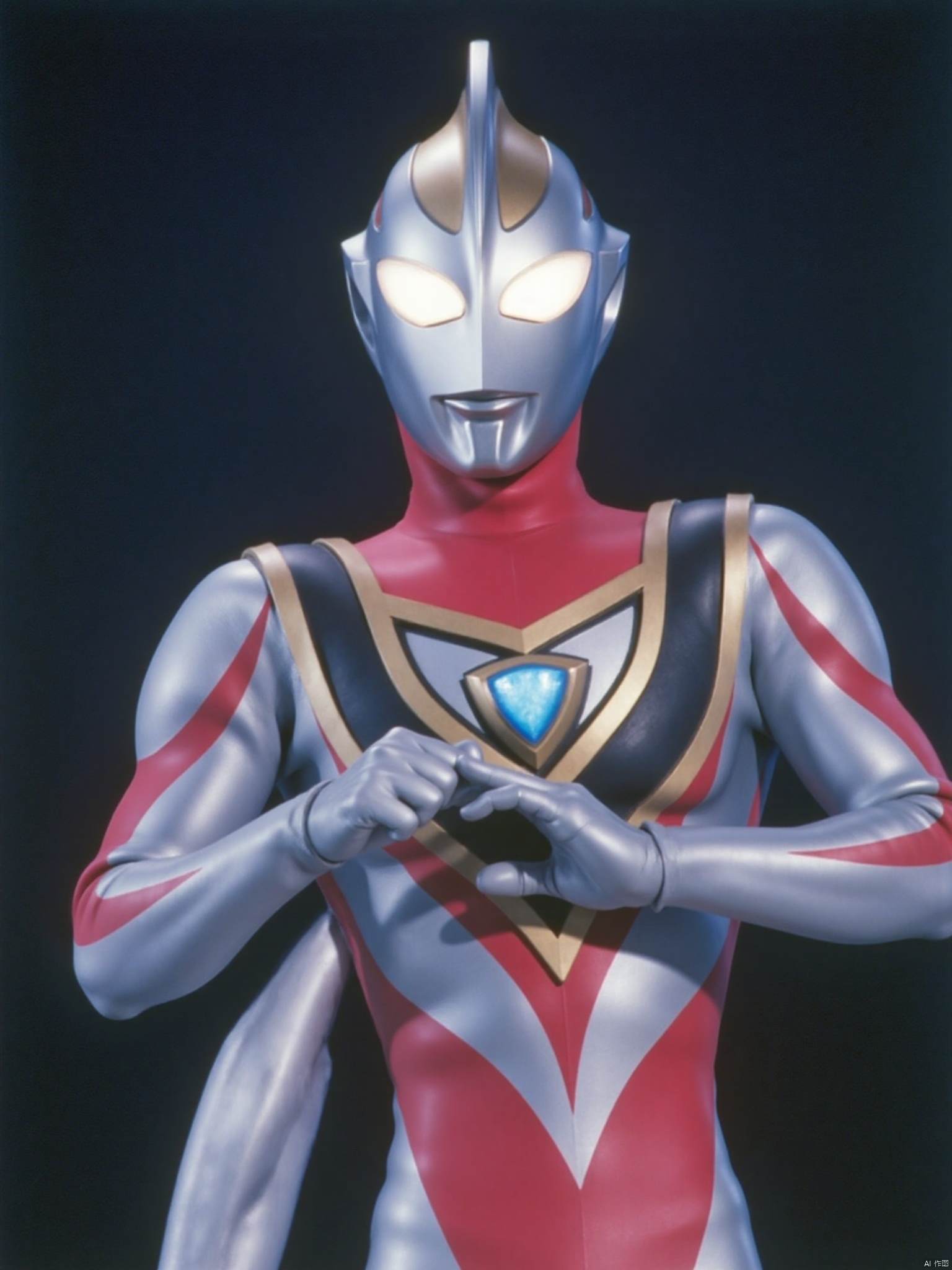ultraman,silver bodysuit,silver gloves,legwear,gloves,boots,cover,mask,plugsuit,armor,bodysuit,red pattern on body,silver tight-fitting,silver footwear,helmet,leather suit,latex,tokusatsu,no humans,science fiction,silver head,hard mask,no smile,no eyes,no nose,solo,silver rubber bodysuit with red line