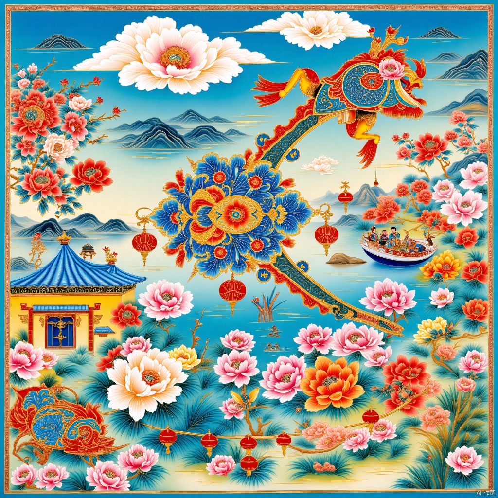 Funfair,Mech Battlefield,机甲战场,Battlefield of Mechs,瓷器,porcelain,Elements of the Spring Festival,新春元素,年画,海底风景Underwater Scenery,New Year paintings