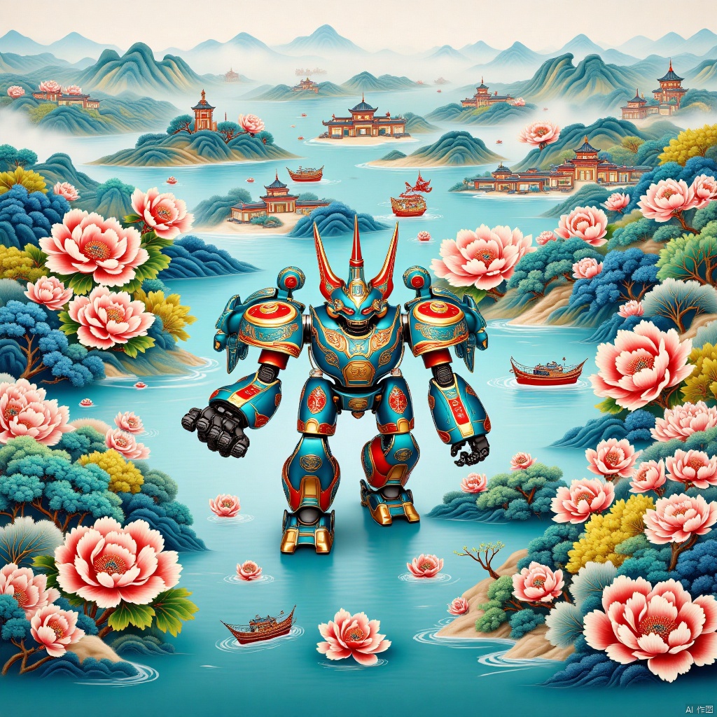 Funfair,Mech Battlefield,机甲战场,Battlefield of Mechs,瓷器,porcelain,Elements of the Spring Festival,新春元素,年画,海底风景Underwater Scenery