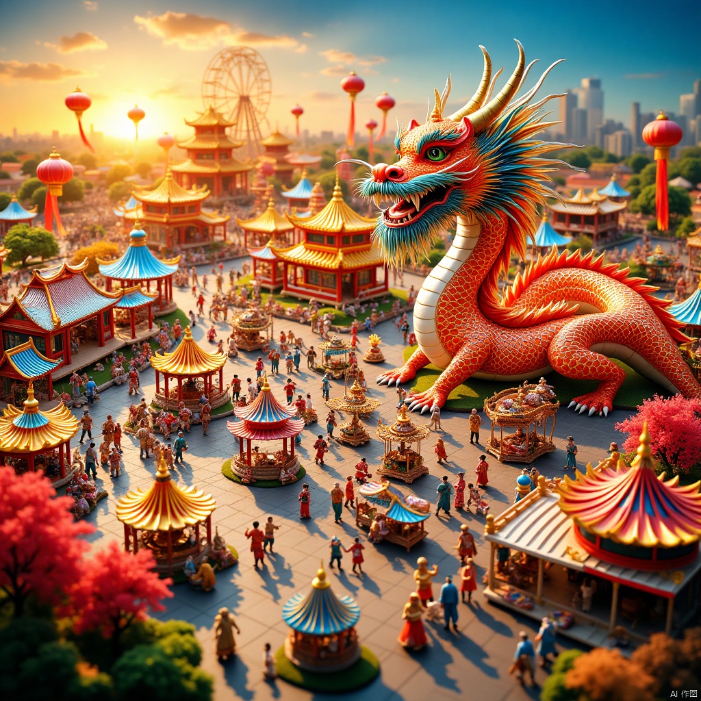 ,年画,龙,dragon,New Year paintings,游乐园,Theme park,Funfair,Mech Battlefield,机甲战场,Battlefield of Mechs