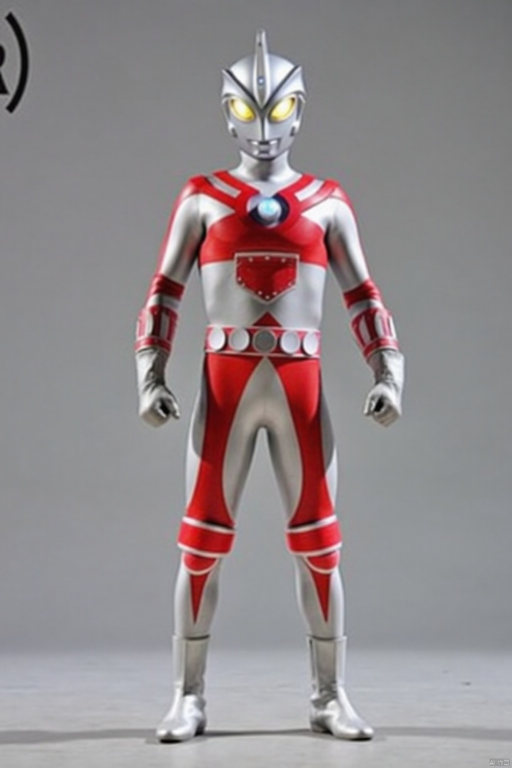 ultraman,silver bodysuit,silver gloves,legwear,gloves,boots,cover,mask,plugsuit,armor,bodysuit,red pattern on body,silver tight-fitting,silver footwear,helmet,leather suit,latex,tokusatsu,no humans,science fiction,silver head,hard mask,no smile,no eyes,no nose,solo,silver rubber bodysuit with red line
