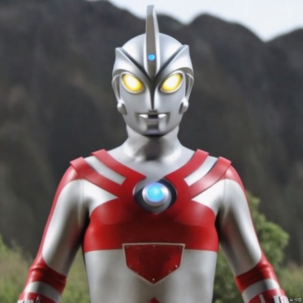 ultraman,silver bodysuit,silver gloves,legwear,gloves,boots,cover,mask,plugsuit,armor,bodysuit,red pattern on body,silver tight-fitting,silver footwear,helmet,leather suit,latex,tokusatsu,no humans,science fiction,silver head,hard mask,no smile,no eyes,no nose,solo,silver rubber bodysuit with red line