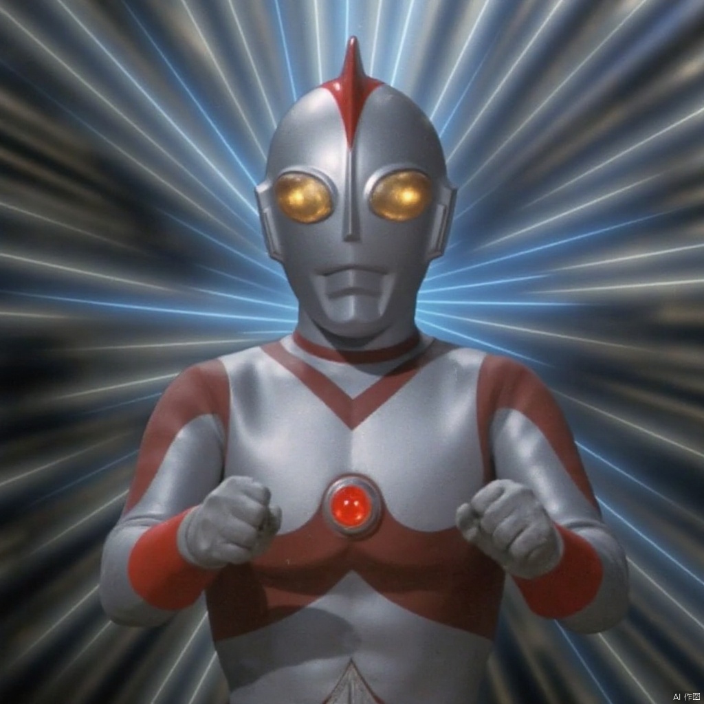 ultraman,silver bodysuit,silver gloves,legwear,gloves,boots,cover,mask,plugsuit,armor,bodysuit,red pattern on body,silver tight-fitting,silver footwear,helmet,leather suit,latex,tokusatsu,no humans,science fiction,silver head,hard mask,no smile,no eyes,no nose,solo,silver rubber bodysuit with red line