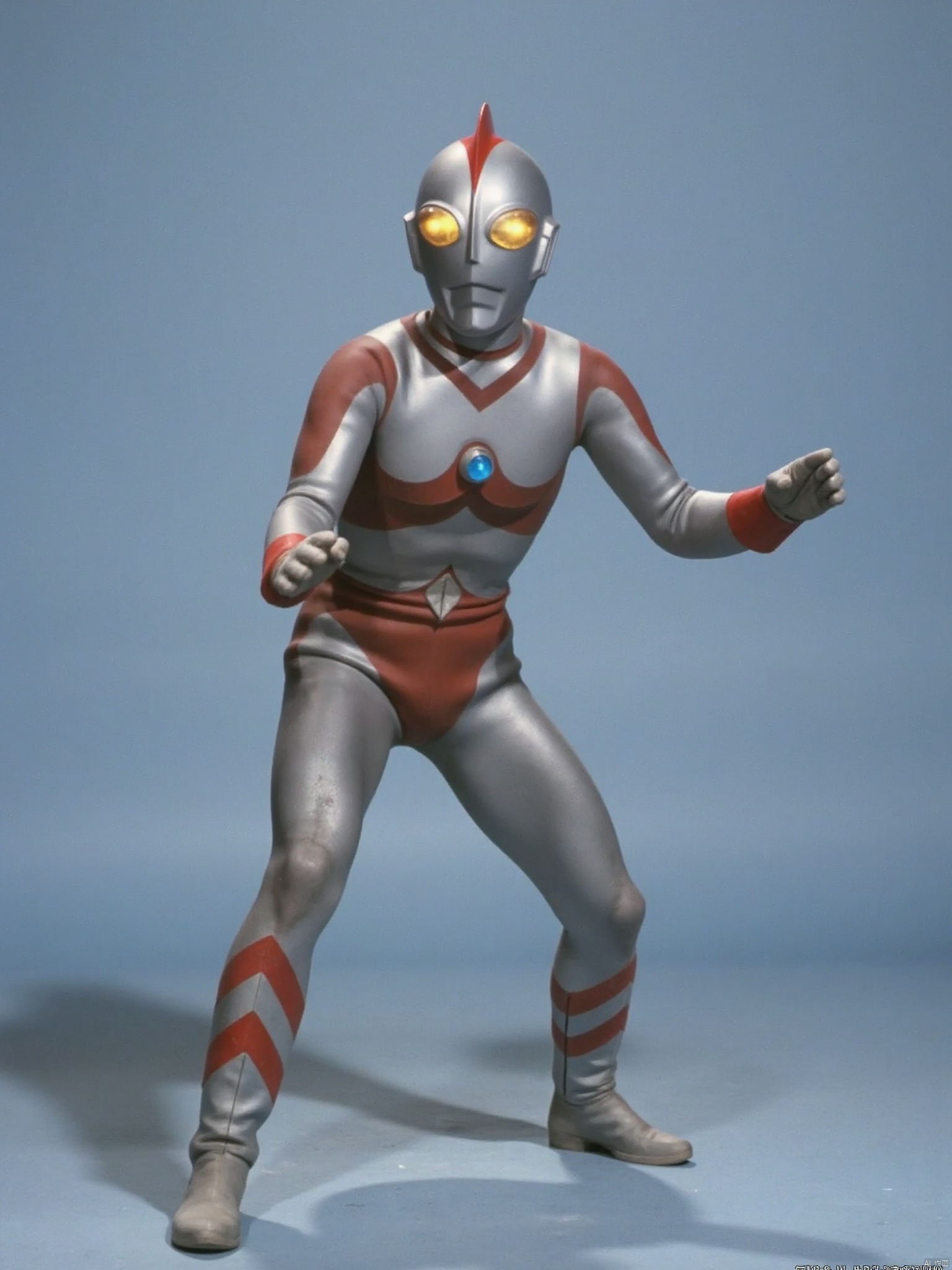 ultraman,silver bodysuit,silver gloves,legwear,gloves,boots,cover,mask,plugsuit,armor,bodysuit,red pattern on body,silver tight-fitting,silver footwear,helmet,leather suit,latex,tokusatsu,no humans,science fiction,silver head,hard mask,no smile,no eyes,no nose,solo,silver rubber bodysuit with red line
