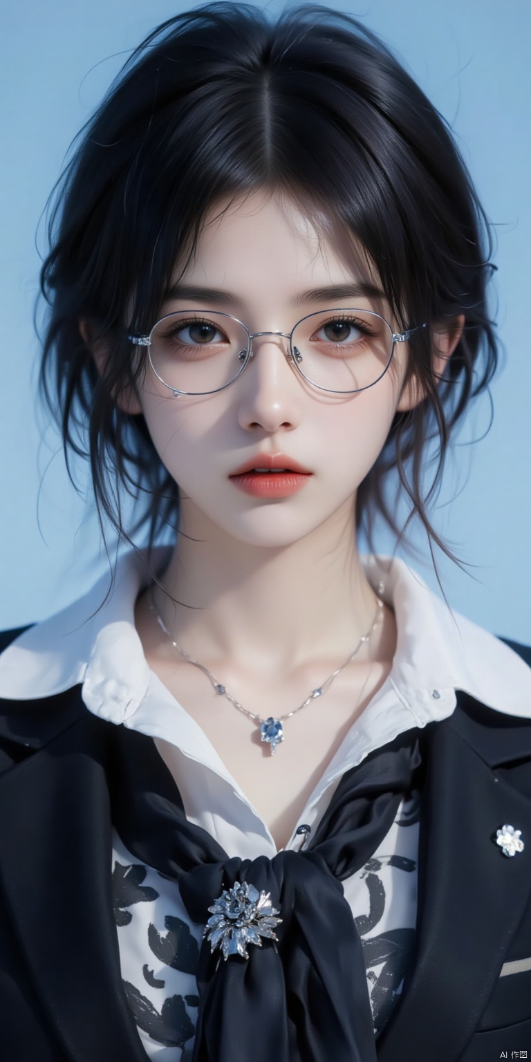Refined prompt: A sharply dressed young woman,  black hair styled in a short,  sleek cut on Tensor.Art