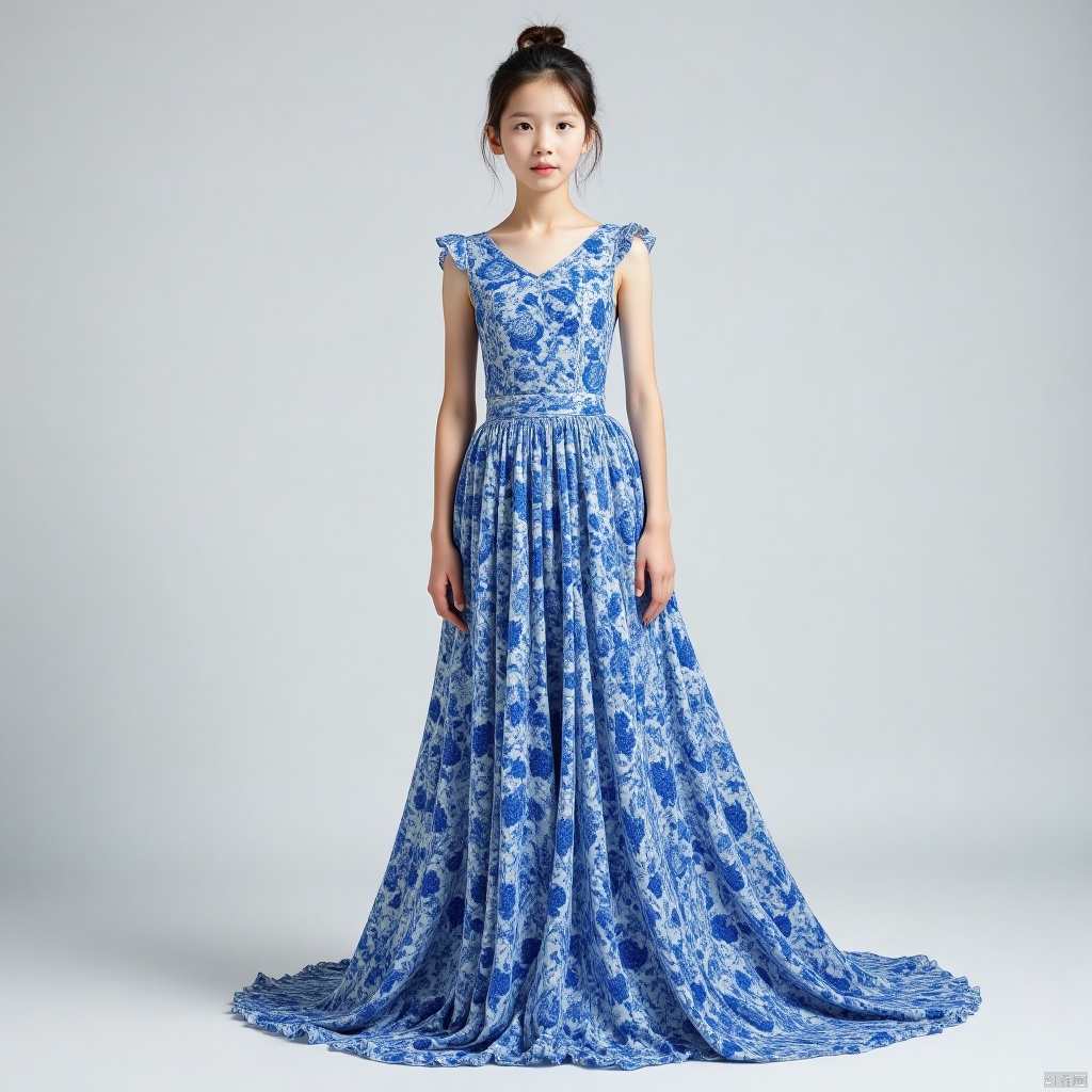 ,long dress,长裙,1girl,瓷器,porcelain