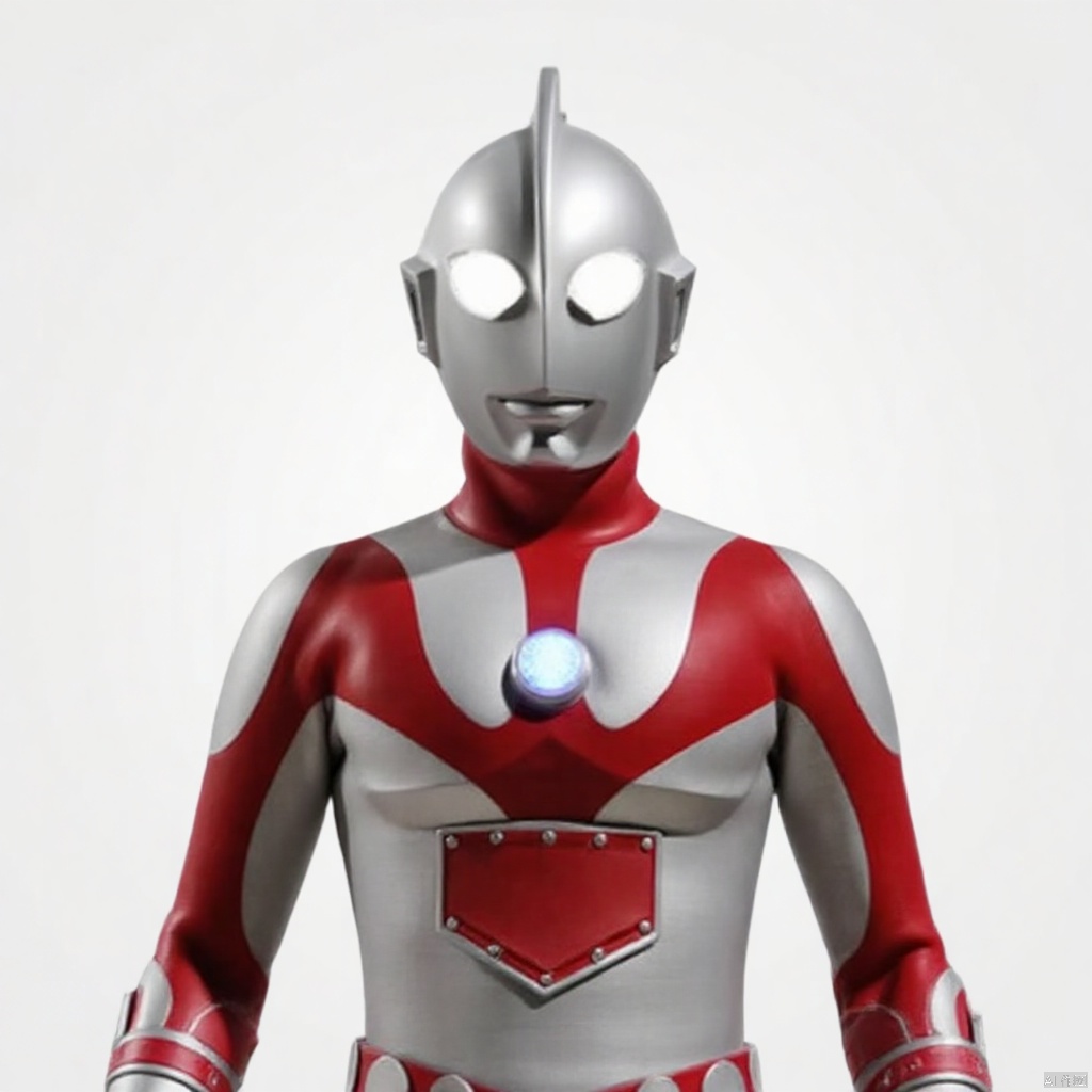 ultraman,silver bodysuit,silver gloves,legwear,gloves,boots,cover,mask,plugsuit,armor,bodysuit,red pattern on body,silver tight-fitting,silver footwear,helmet,leather suit,latex,tokusatsu,no humans,science fiction,silver head,hard mask,no smile,no eyes,no nose,solo,silver rubber bodysuit with red line