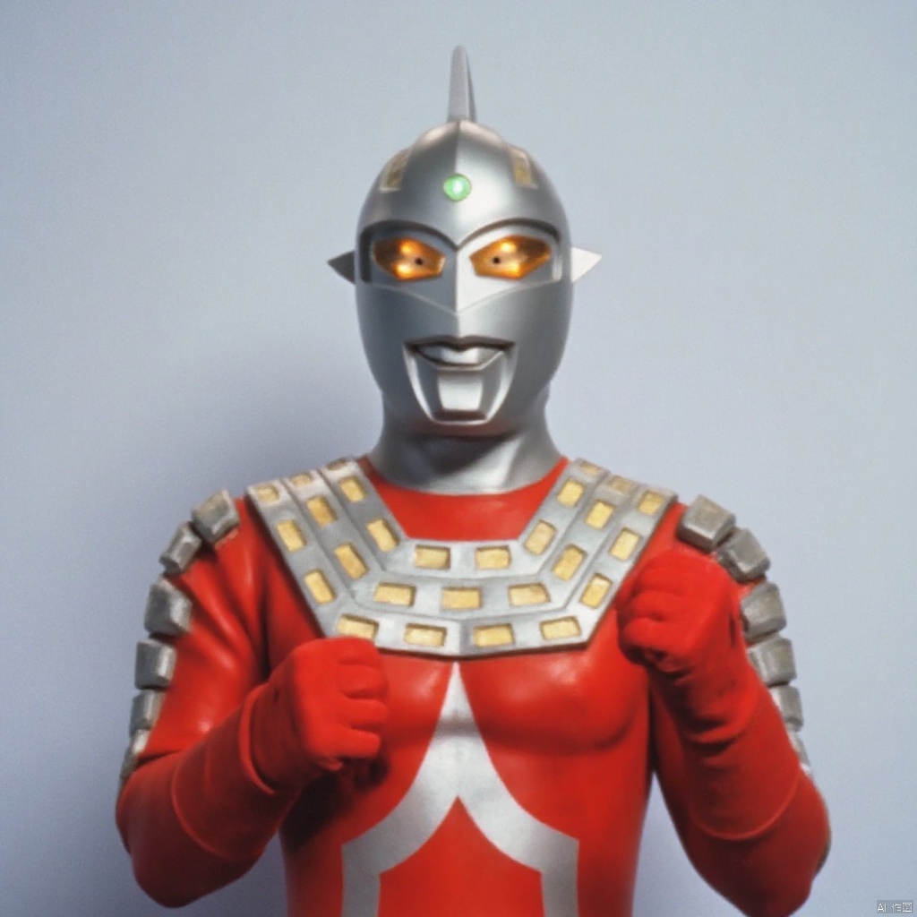 ultraman,red bodysuit,red gloves,legwear,gloves,boots,cover,mask,plugsuit,armor,bodysuit,silver pattern on body,red tight-fitting,red footwear,helmet,leather suit,latex,tokusatsu,no humans,science fiction,silver head,hard mask,no smile,no eyes,no nose,solo,red rubber bodysuit with silver line