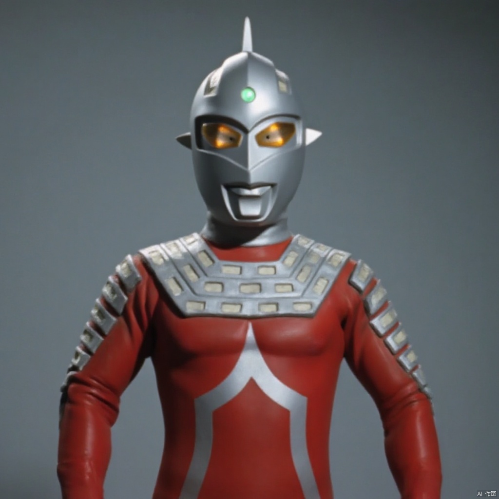 ultraman,red bodysuit,red gloves,legwear,gloves,boots,cover,mask,plugsuit,armor,bodysuit,silver pattern on body,red tight-fitting,red footwear,helmet,leather suit,latex,tokusatsu,no humans,science fiction,silver head,hard mask,no smile,no eyes,no nose,solo,red rubber bodysuit with silver line