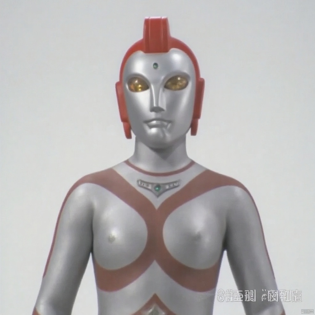 ultraman,silver bodysuit,silver gloves,legwear,gloves,boots,cover,mask,plugsuit,armor,bodysuit,red pattern on body,silver tight-fitting,red footwear,helmet,leather suit,latex,tokusatsu,no humans,science fiction,silver head,hard mask,no smile,no eyes,no nose,solo,silver rubber bodysuit with red line