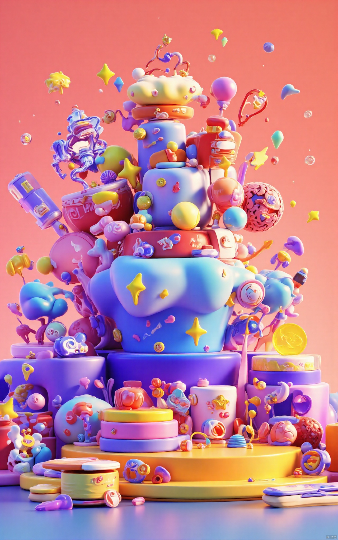 professional 3d model,anime artwork pixar,3d style,good shine,OC rendering,highly detailed,volumetric,dramatic lighting, isometric, beautiful colorful background,very beautiful,masterpiece,best quality,super detail,anime style,key visual,vibrant,studio anime