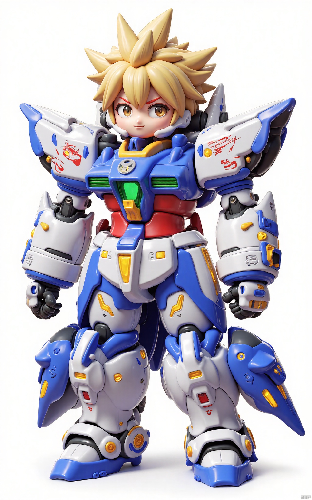 masterpiece, best quality,8K,official art, ultra high res, 1boy,chibi, full body, robot,