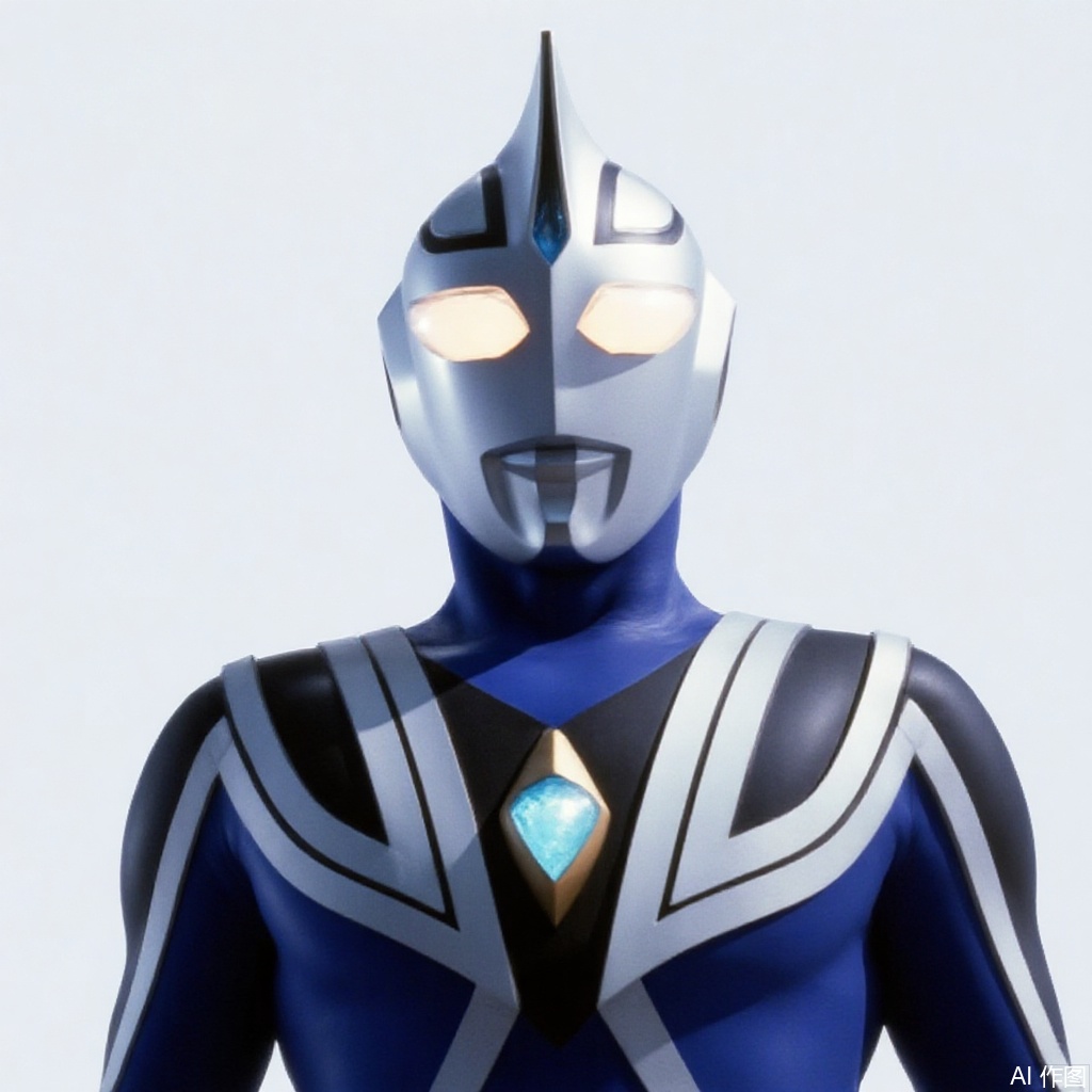 masterpiece, best quality,solo,(white background:1.2),simple background,
looking at viewer,ultraman,blue bodysuit,blue gloves,legwear,gloves,boots,cover,mask,plugsuit,armor,bodysuit,white pattern on body,blue tight-fitting,blue footwear,helmet,leather suit,latex,tokusatsu,no humans,science fiction,silver head,hard mask,no smile,no eyes,no nose,blue rubber bodysuit with white line