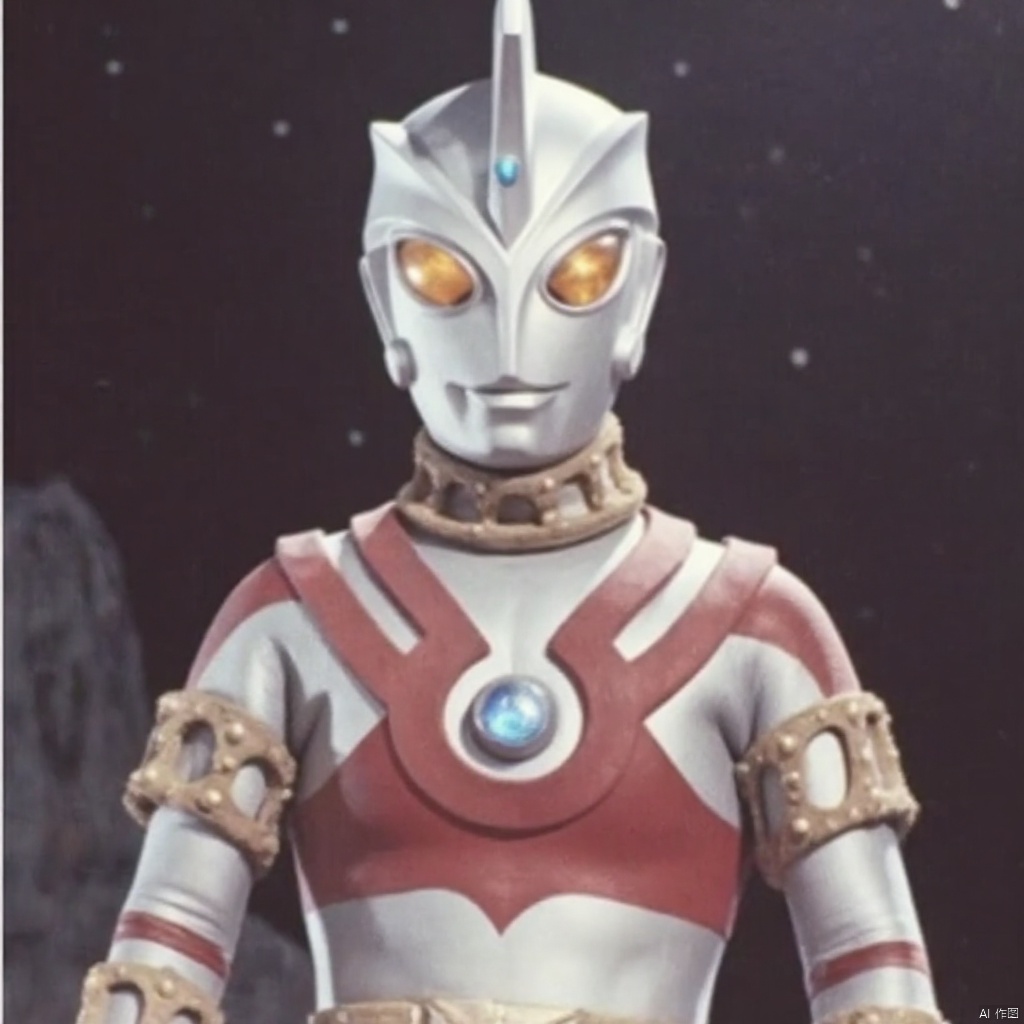 ultraman,silver bodysuit,silver gloves,legwear,gloves,boots,cover,mask,plugsuit,armor,bodysuit,red pattern on body,silver tight-fitting,silver footwear,helmet,leather suit,latex,tokusatsu,no humans,science fiction,silver head,hard mask,no smile,no eyes,no nose,solo,silver rubber bodysuit with red line