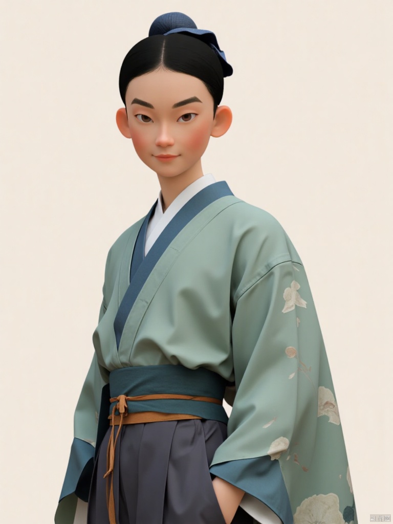 1boy,hanfu,cartoon style,full body